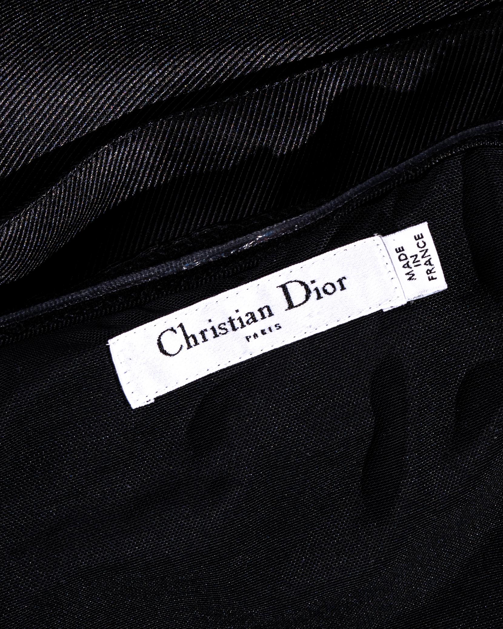 Christian Dior by John Galliano black silk strapless trained gown,  fw 2008 For Sale 9
