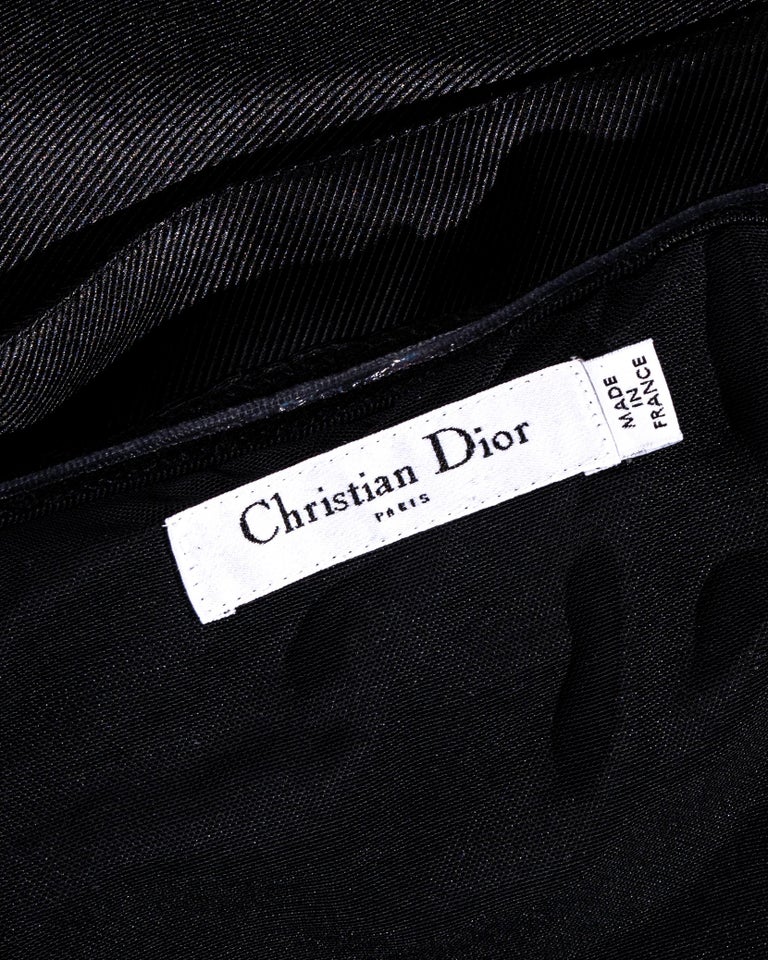 Christian Dior by John Galliano black silk strapless trained gown,  fw 2008 For Sale 12