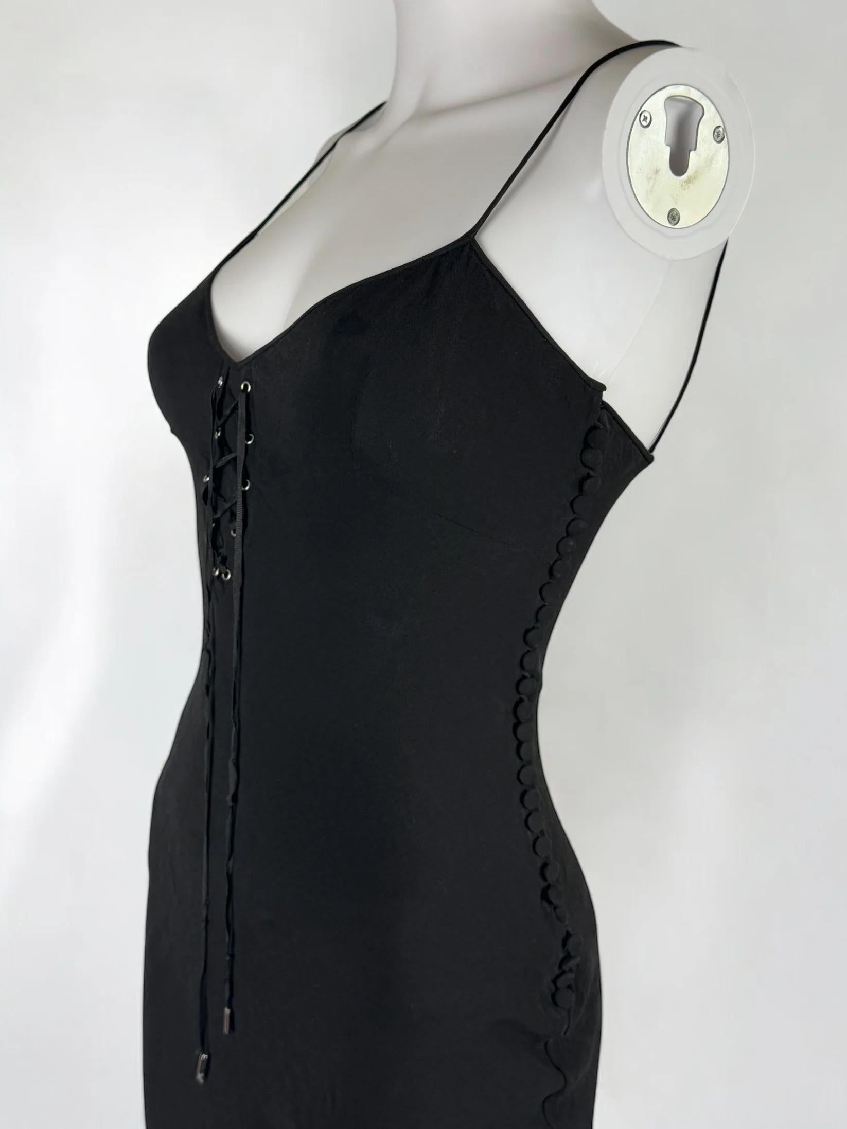 Christian Dior by John Galliano Black Silk Tie Front Dress, c. 2000s 1