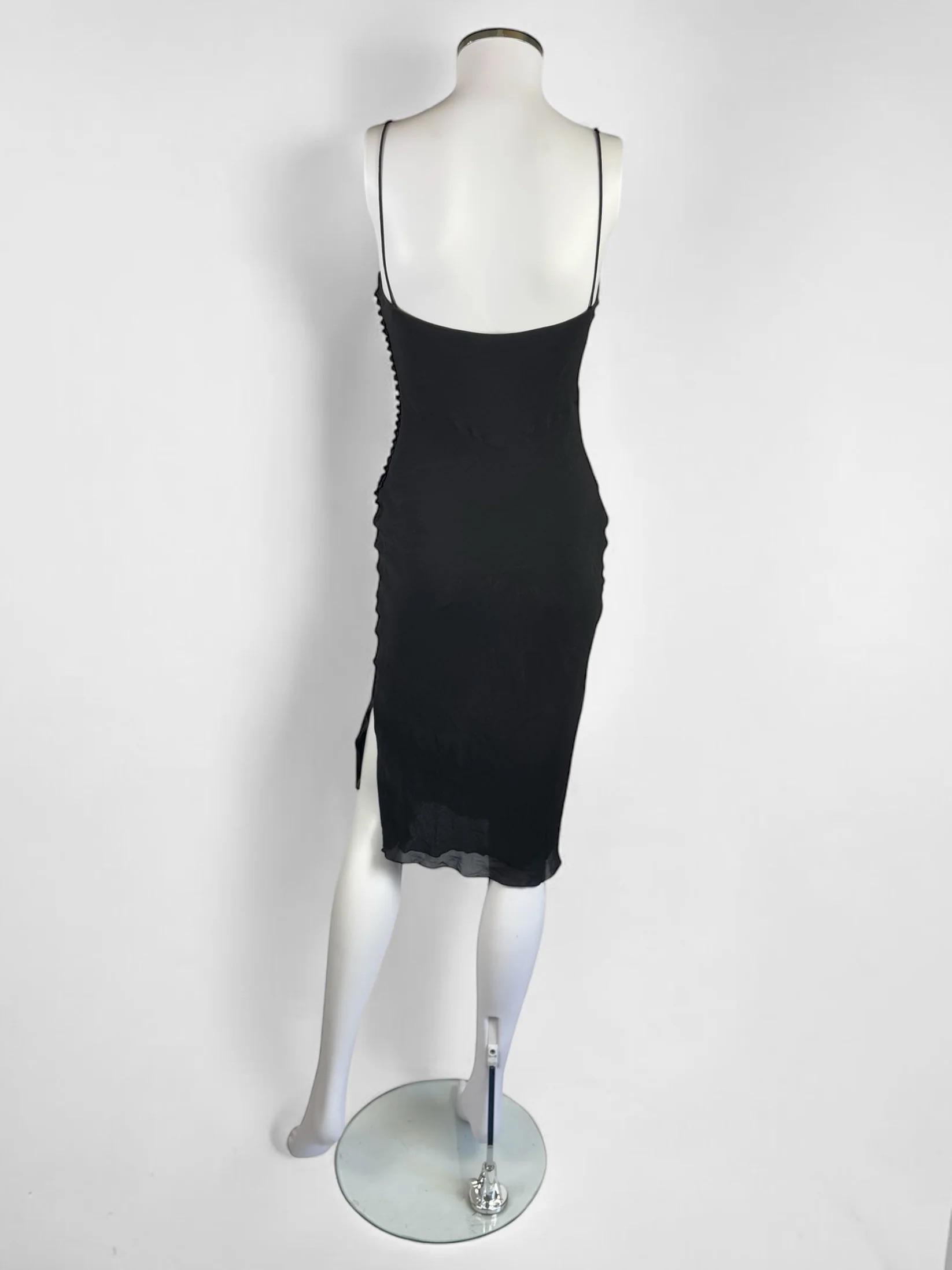Christian Dior by John Galliano Black Silk Tie Front Dress, c. 2000s 2