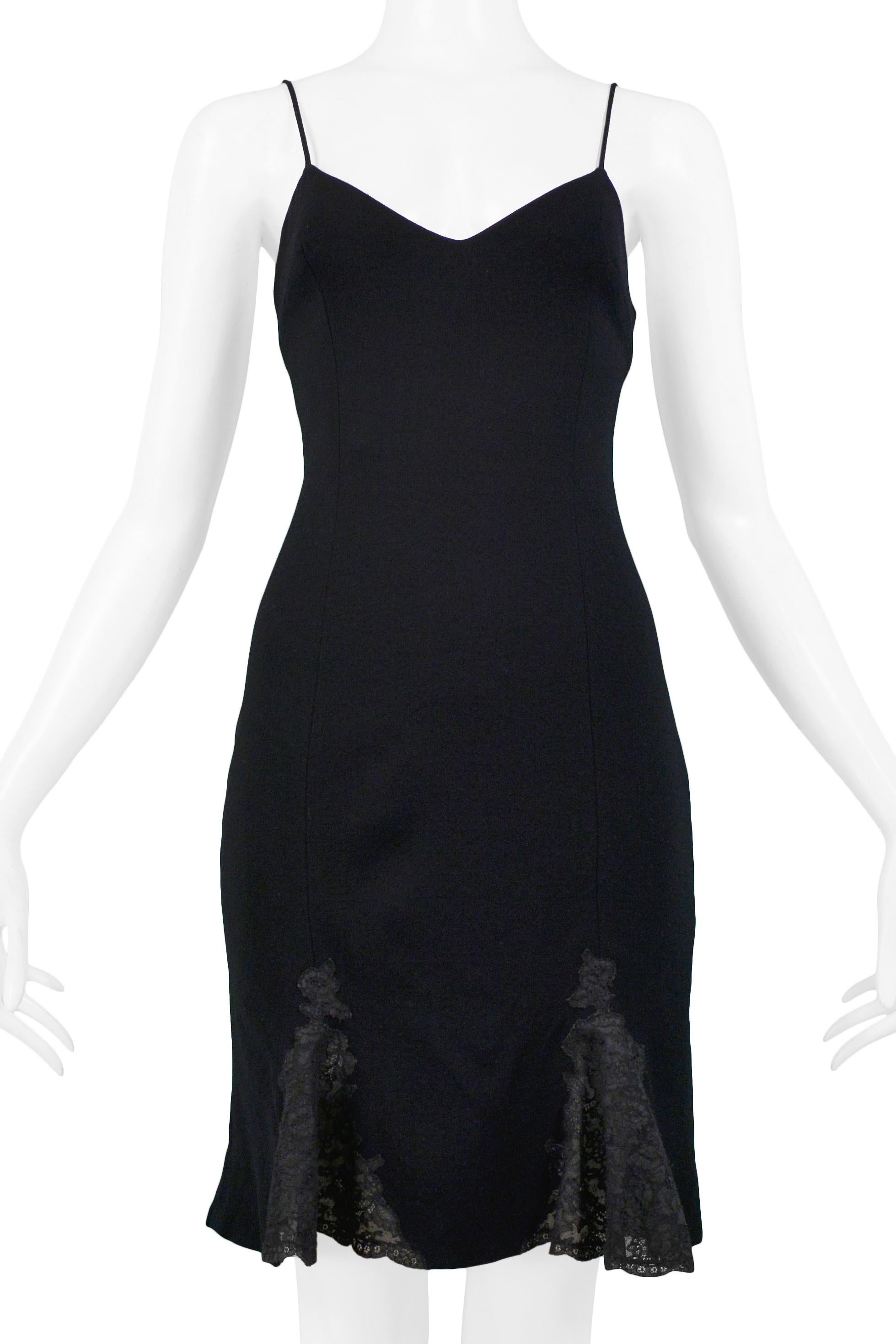 Noir Christian Dior By John Galliano - Robe-culotte noire à empiècements en dentelle en vente