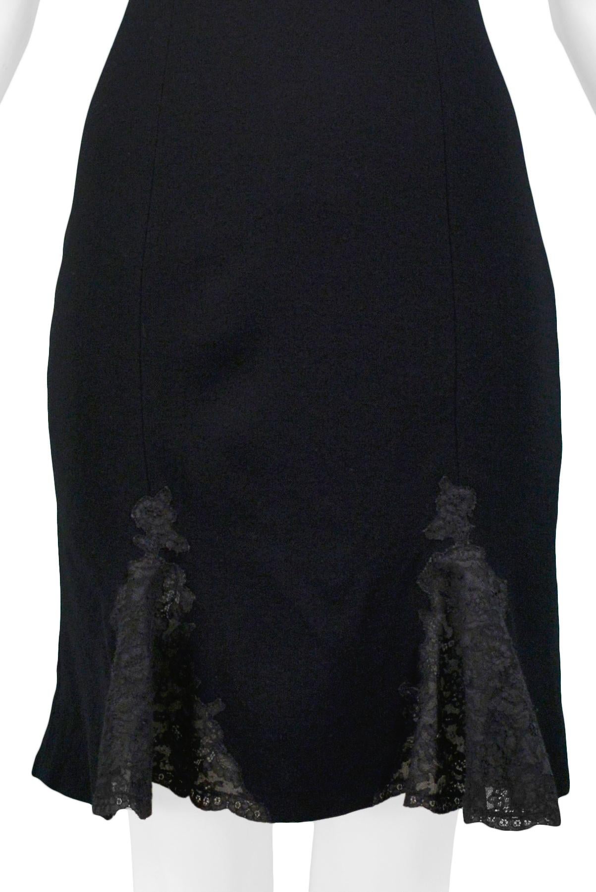 Christian Dior By John Galliano - Robe-culotte noire à empiècements en dentelle Excellent état - En vente à Los Angeles, CA