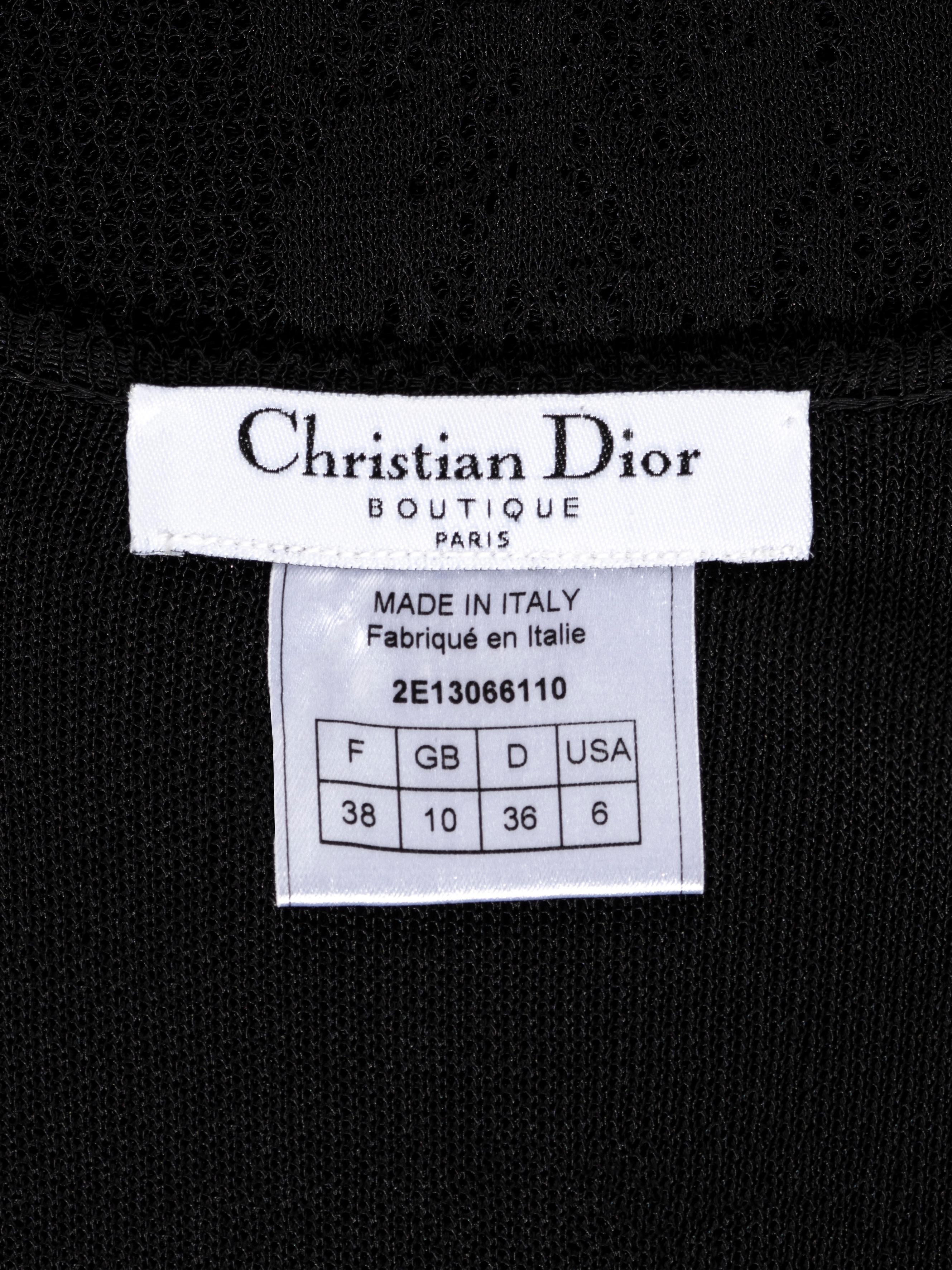 Christian Dior by John Galliano black viscose knit lace evening dress, ss 2002 4