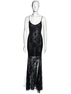 Christian Dior par John Galliano - Robe de soirée en dentelle et viscose noire, printemps-été 2002