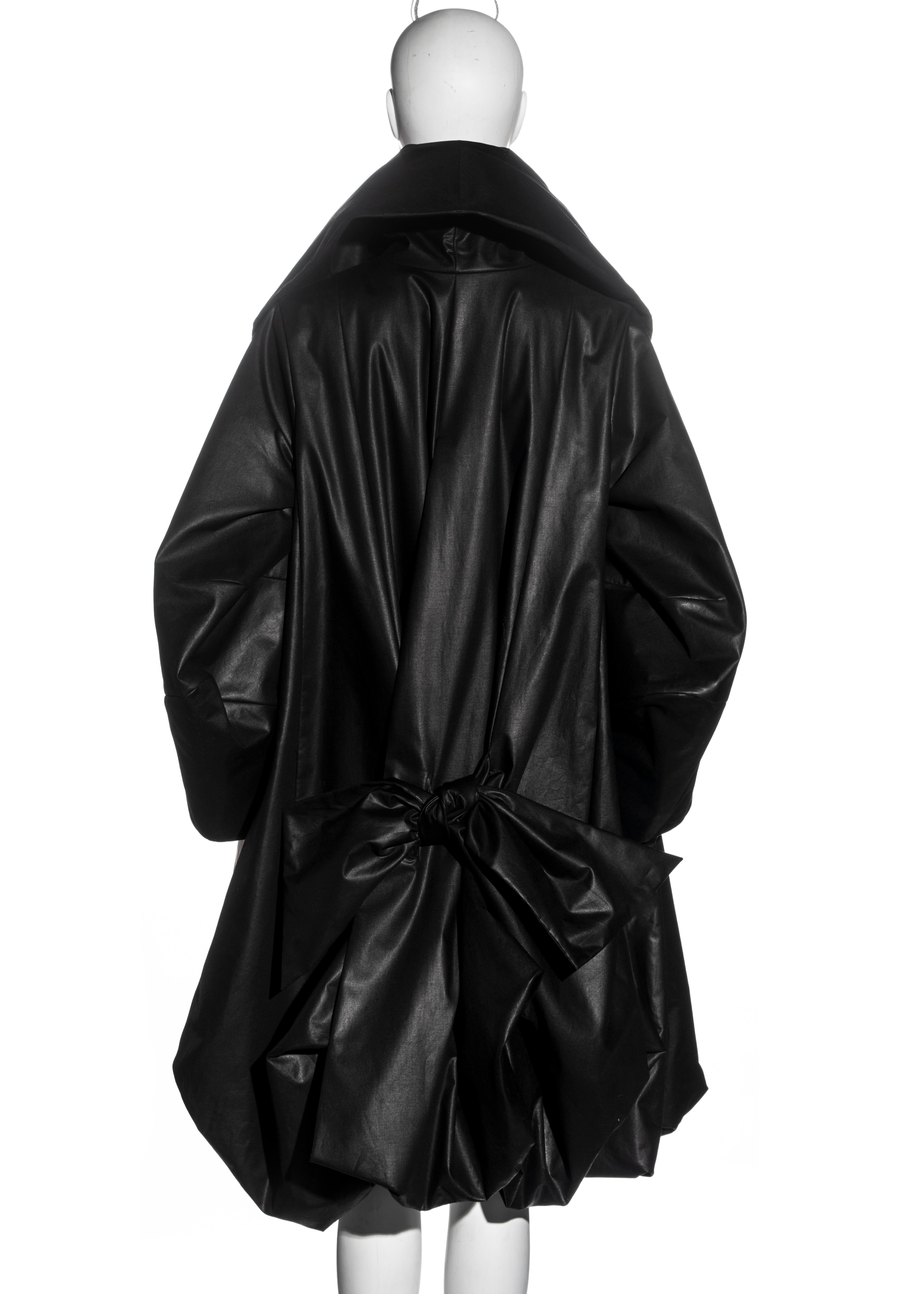 Christian Dior by John Galliano black waxed cotton opera coat, ss 1999 For Sale 6