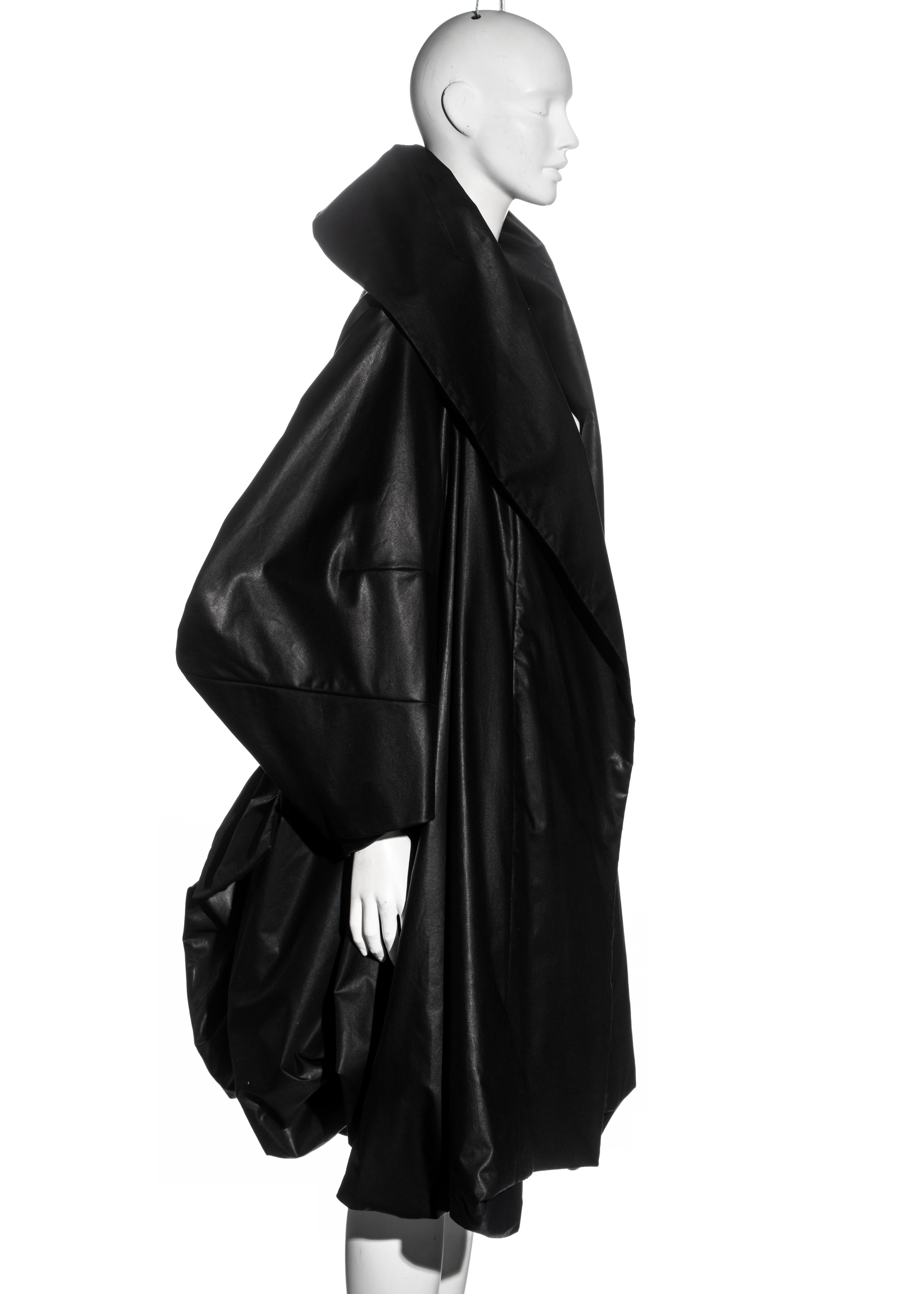 Christian Dior by John Galliano black waxed cotton opera coat, ss 1999 For Sale 1