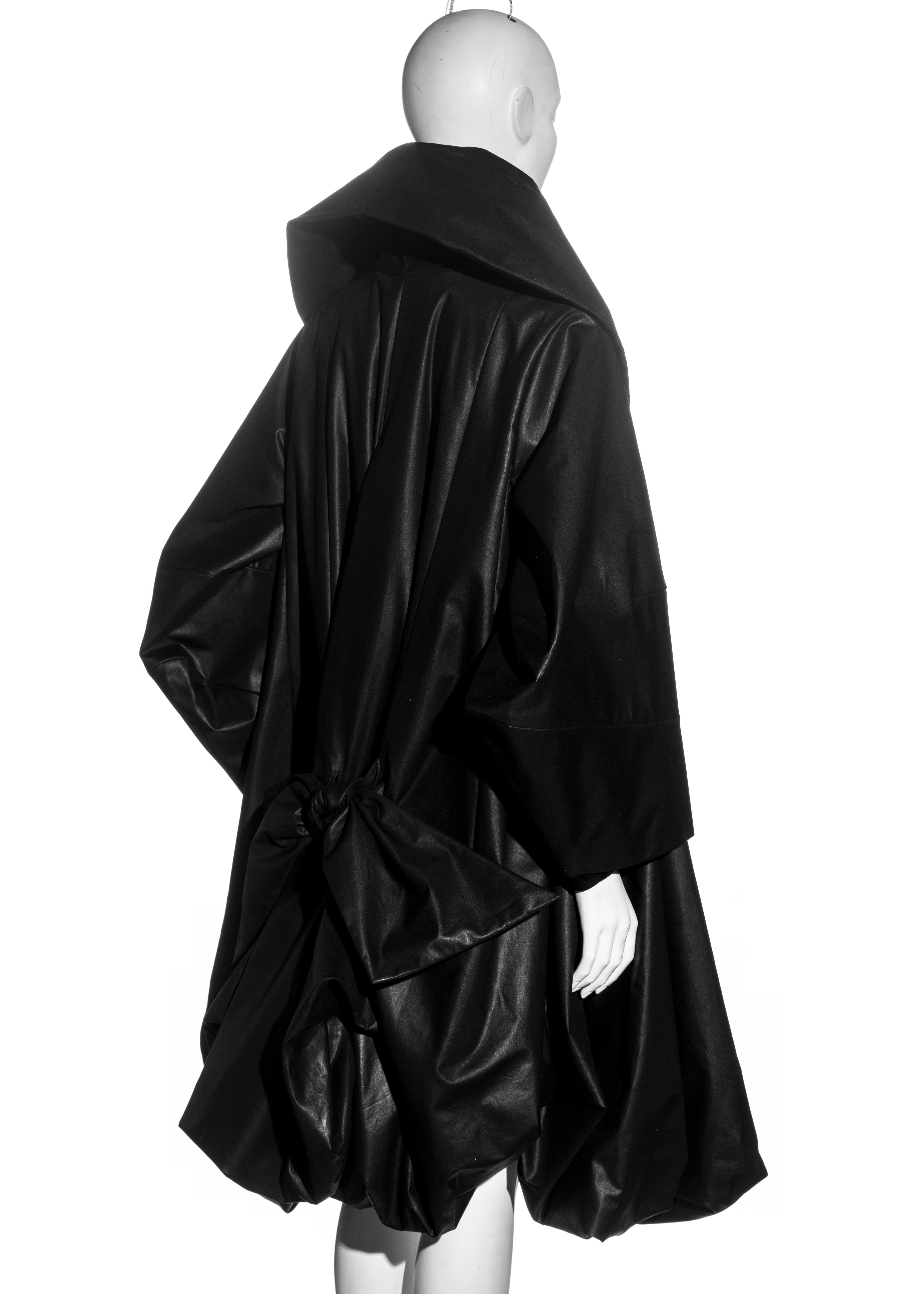 Christian Dior by John Galliano black waxed cotton opera coat, ss 1999 For Sale 3