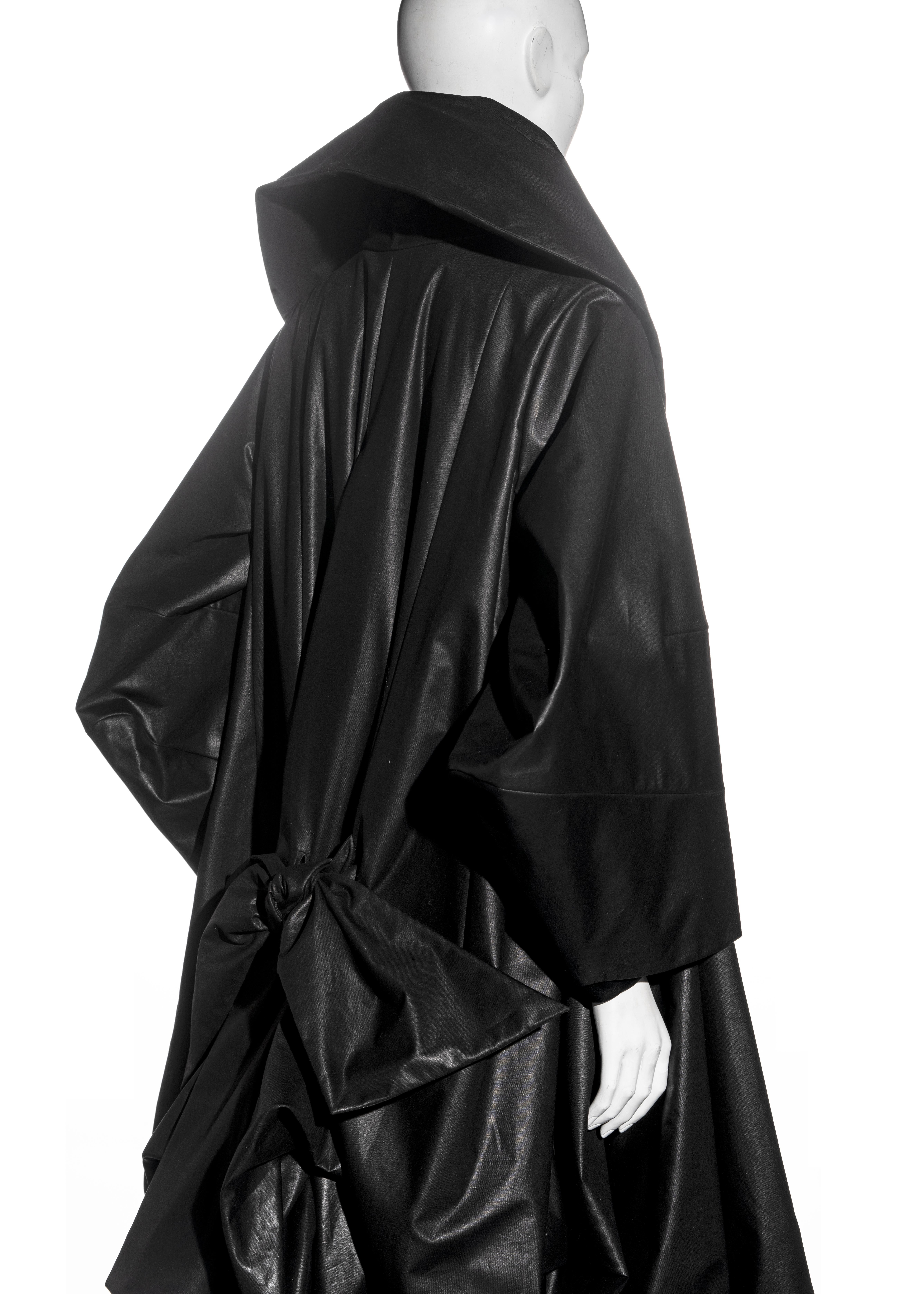 Christian Dior by John Galliano black waxed cotton opera coat, ss 1999 For Sale 4