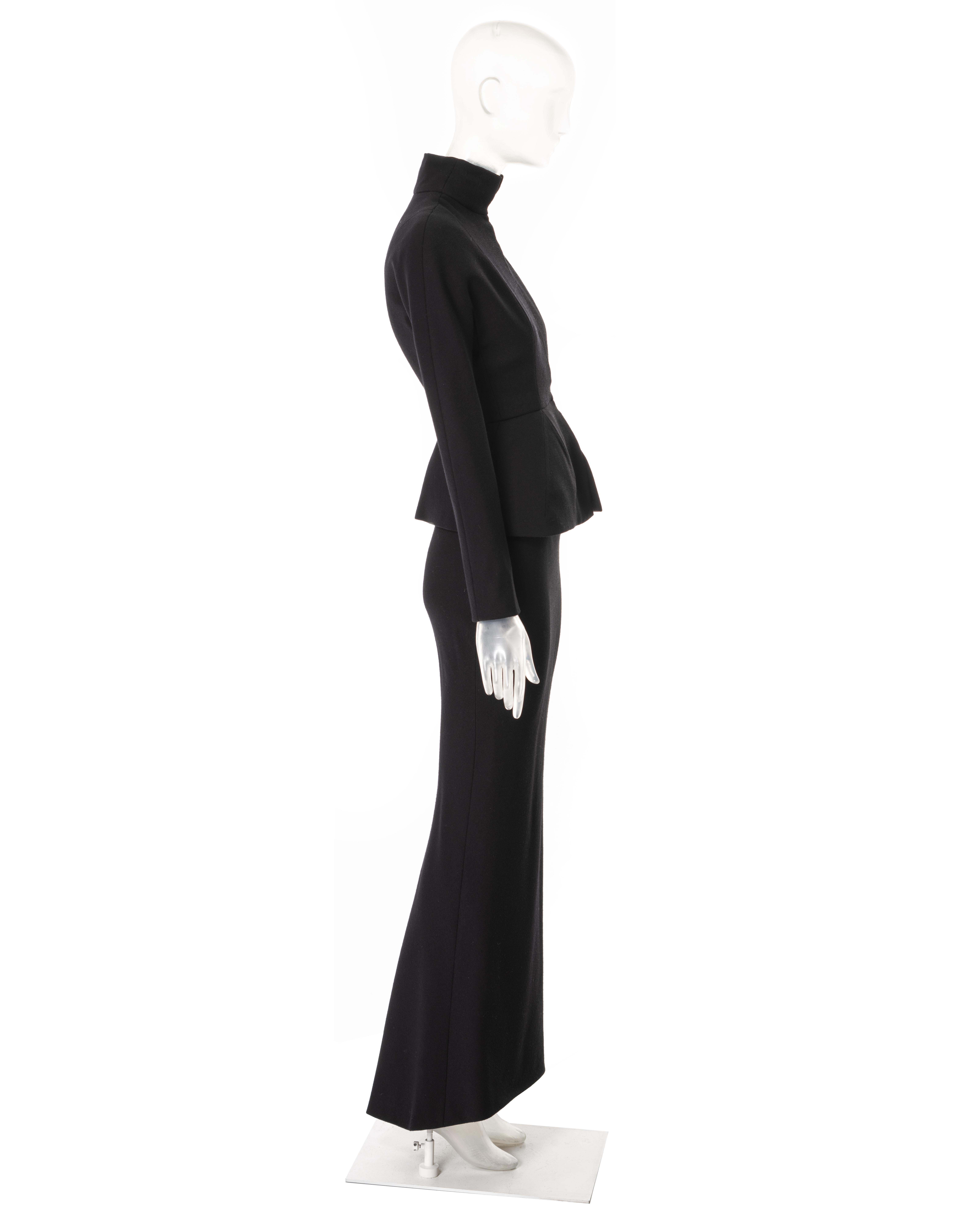 Costume de bar haute couture en crêpe de laine noir Christian Dior par John Galliano, A/H 1998 en vente 6