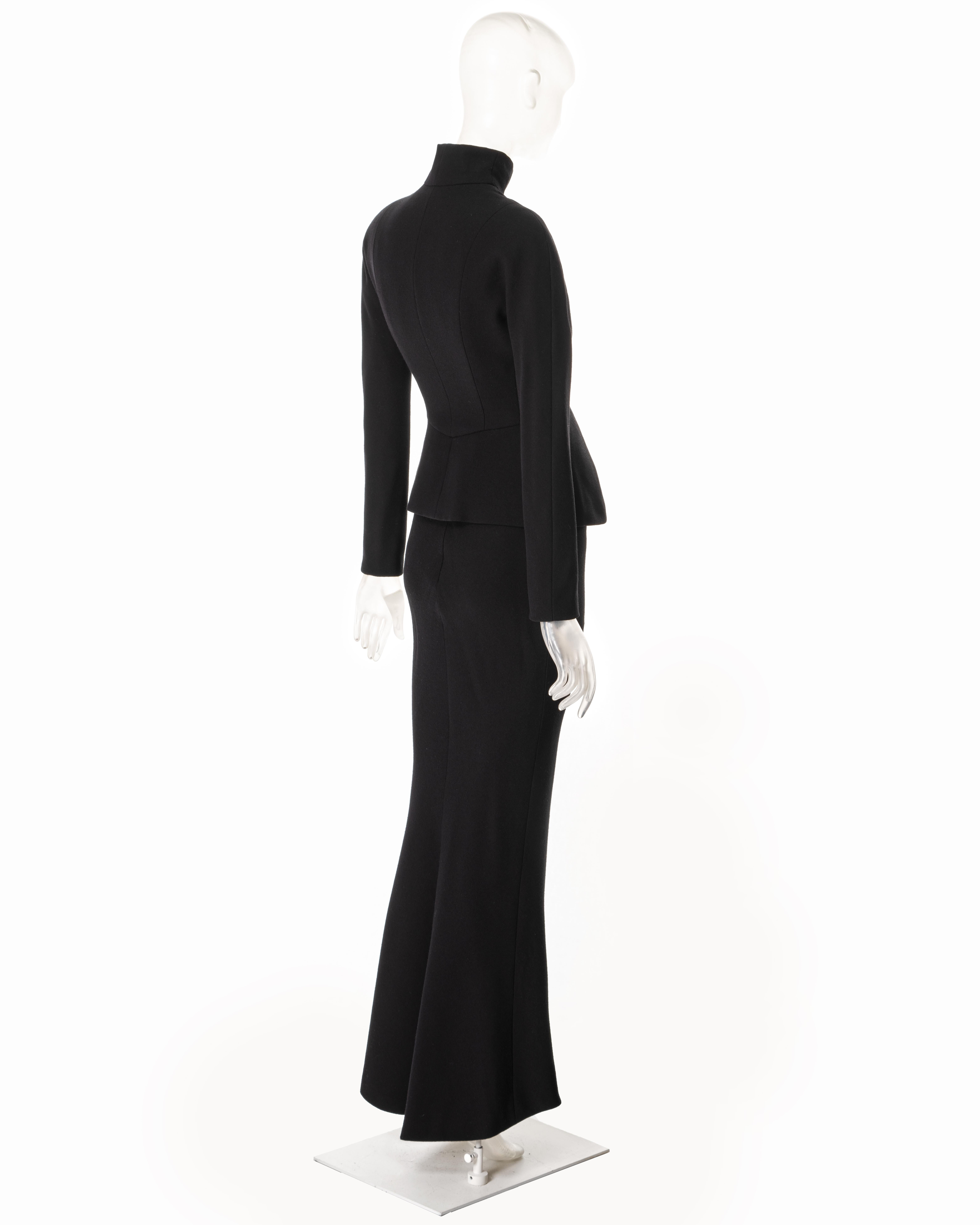 Costume de bar haute couture en crêpe de laine noir Christian Dior par John Galliano, A/H 1998 en vente 7