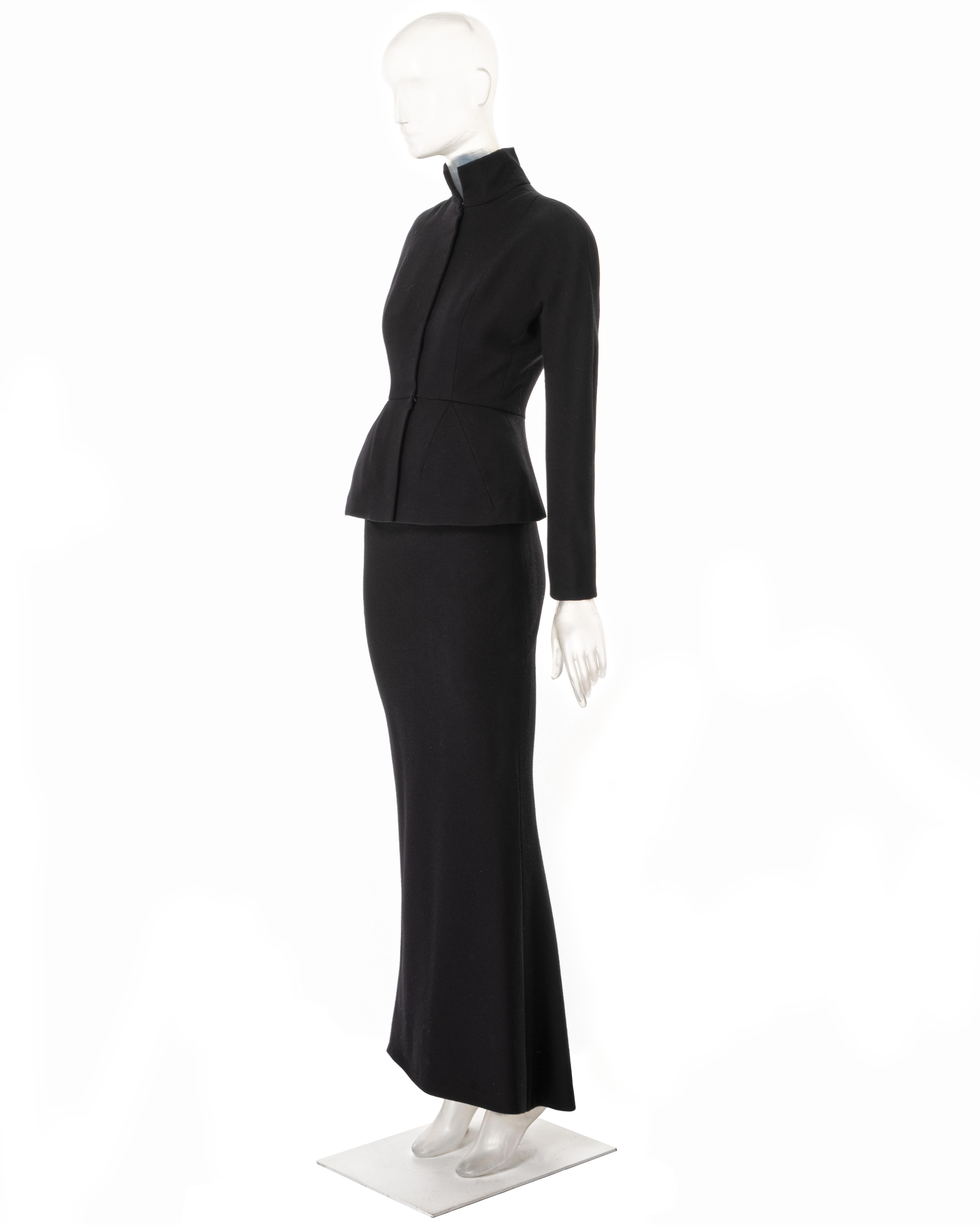 Costume de bar haute couture en crêpe de laine noir Christian Dior par John Galliano, A/H 1998 en vente 9