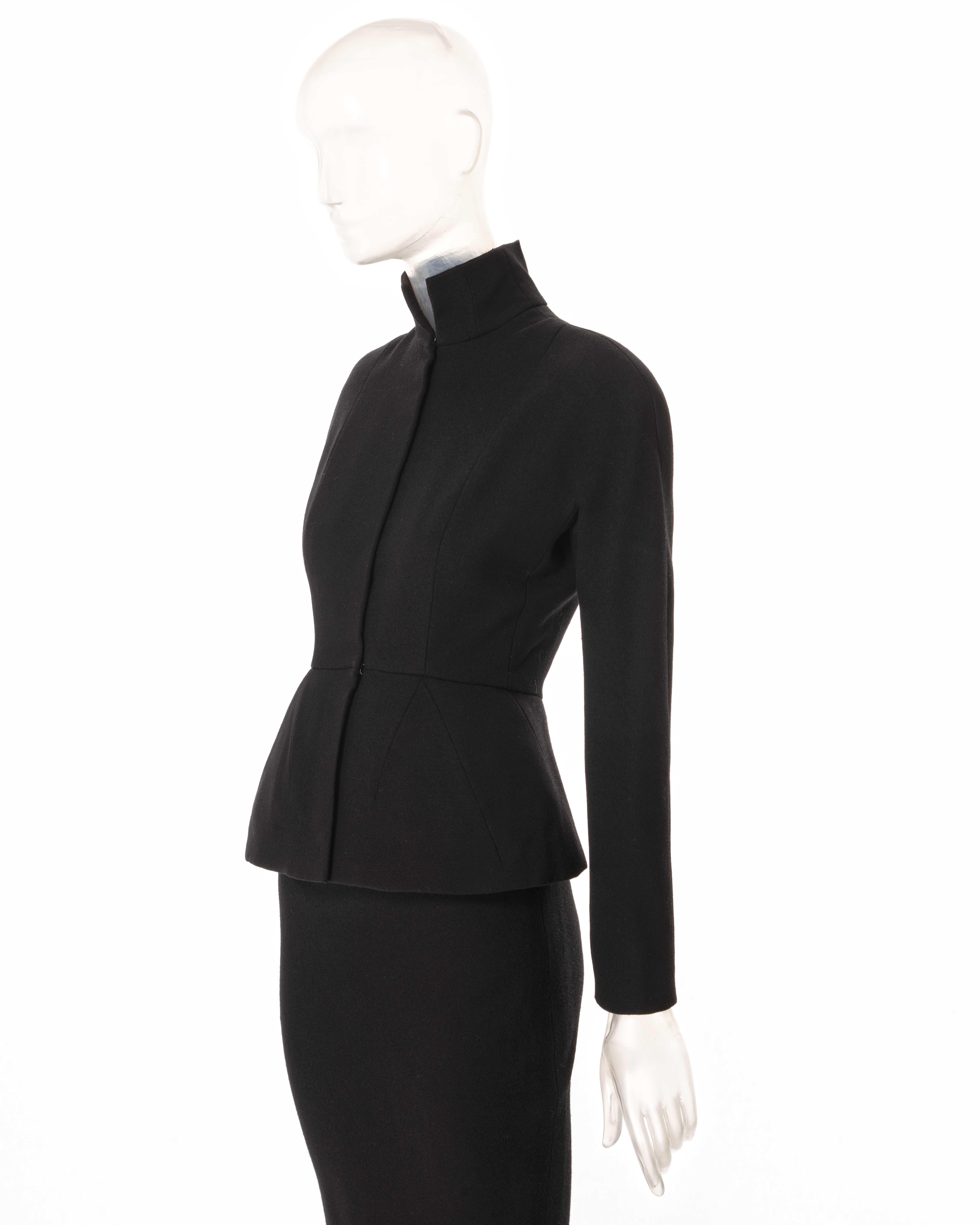 Christian Dior by John Galliano black wool crepe haute-couture bar suit, fw 1998 For Sale 7