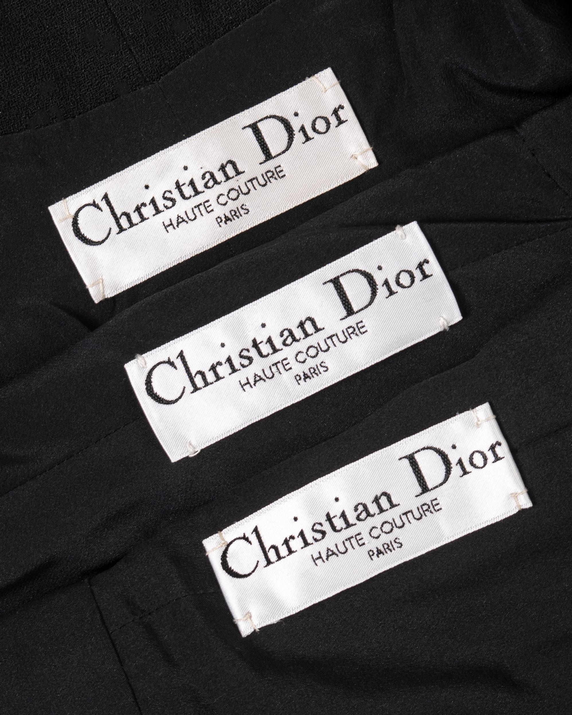 Costume de bar haute couture en crêpe de laine noir Christian Dior par John Galliano, A/H 1998 en vente 11