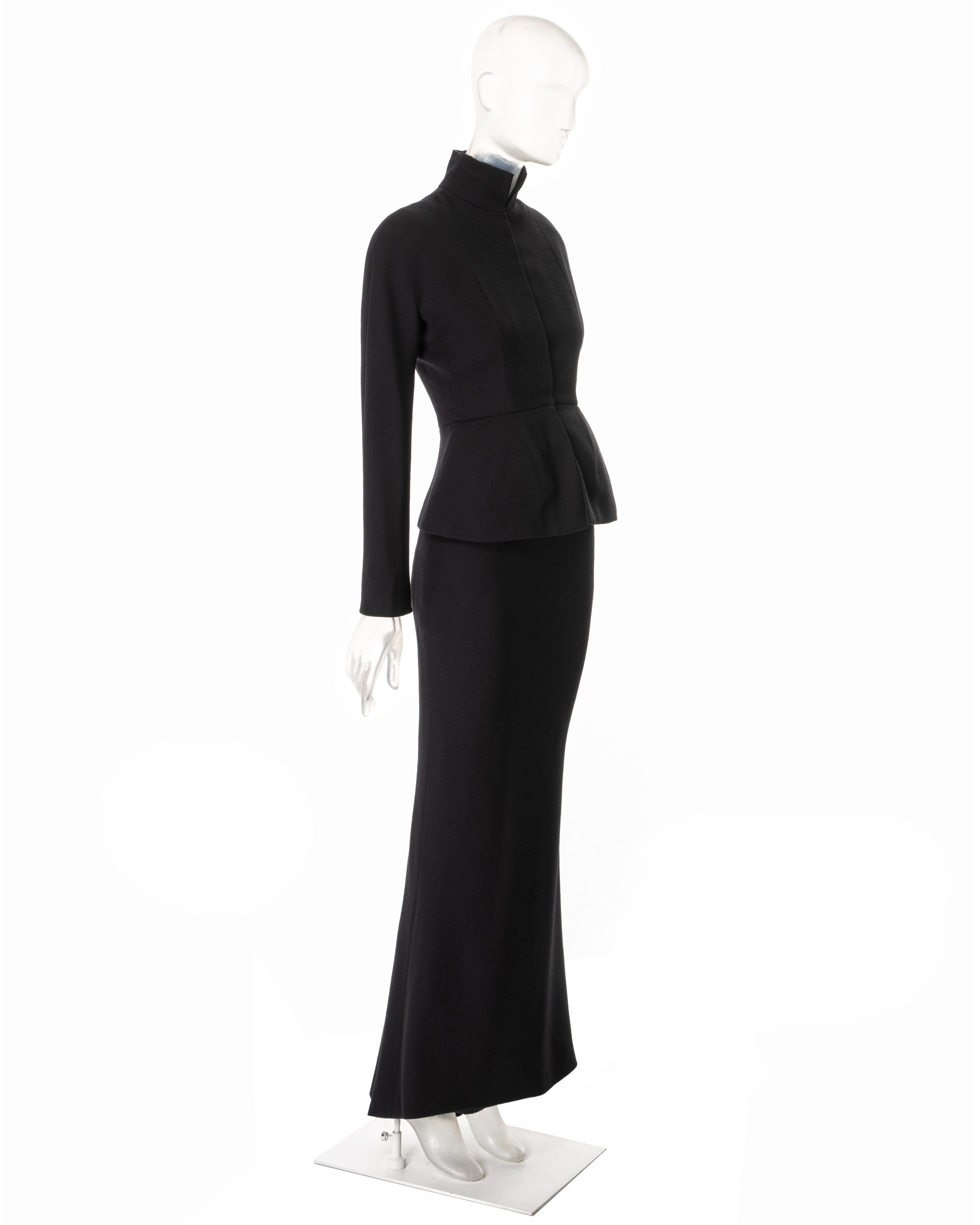 Christian Dior by John Galliano black wool crepe haute-couture bar suit, fw 1998 In Excellent Condition For Sale In London, GB