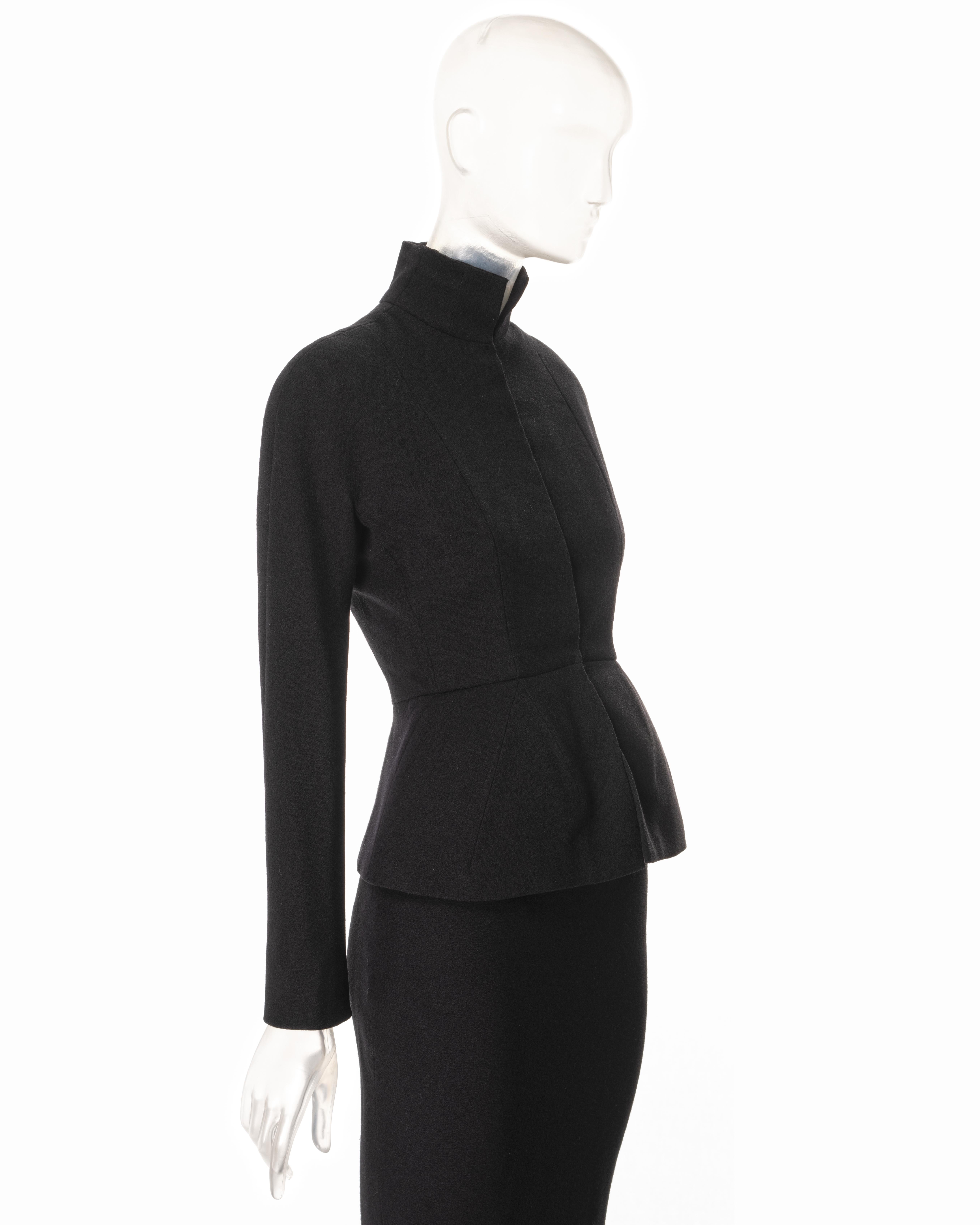 Costume de bar haute couture en crêpe de laine noir Christian Dior par John Galliano, A/H 1998 en vente 3