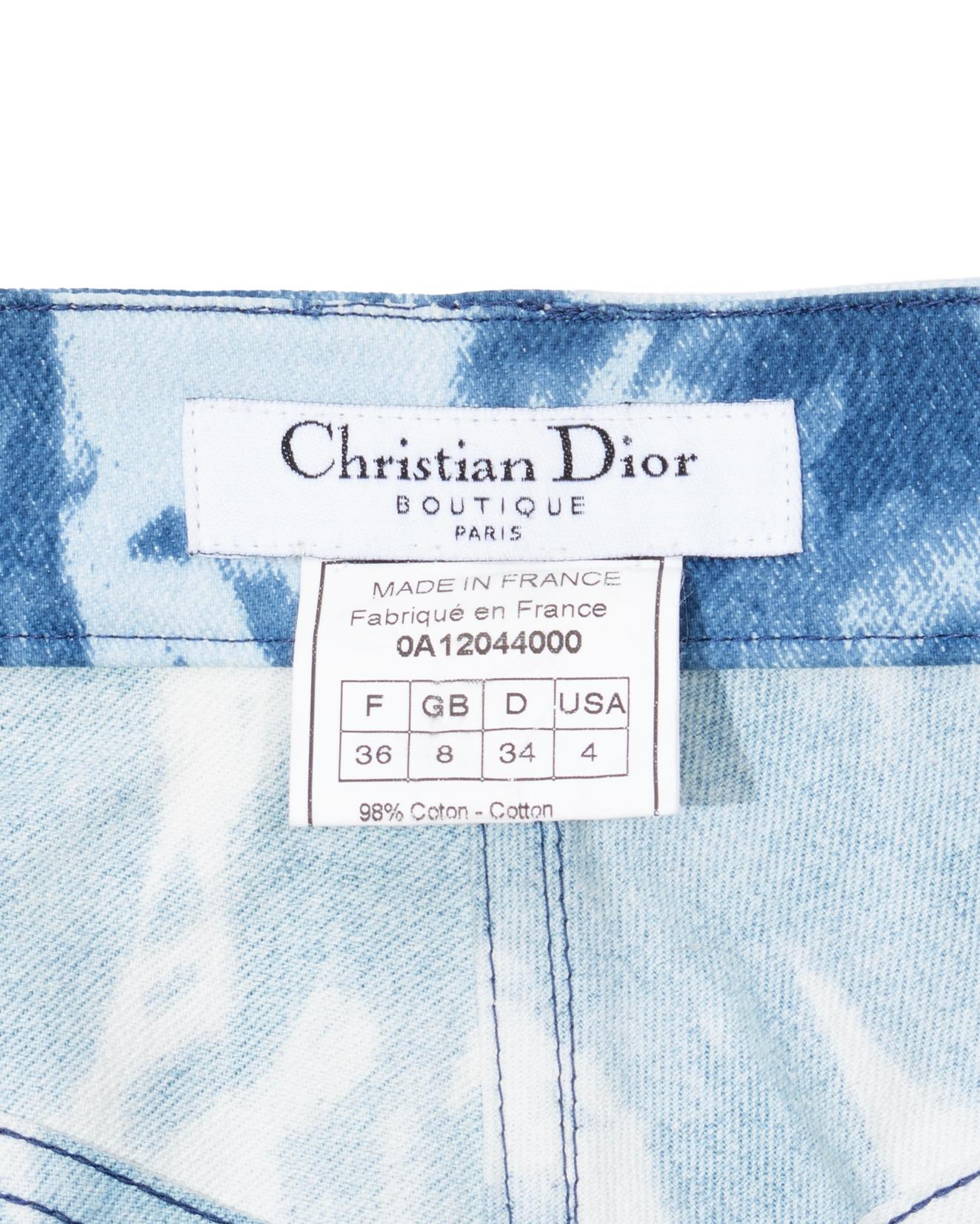 Christian Dior par John Galliano - Pantalon en jean blanchi et peau de mouton, automne-hiver 2000 en vente 8