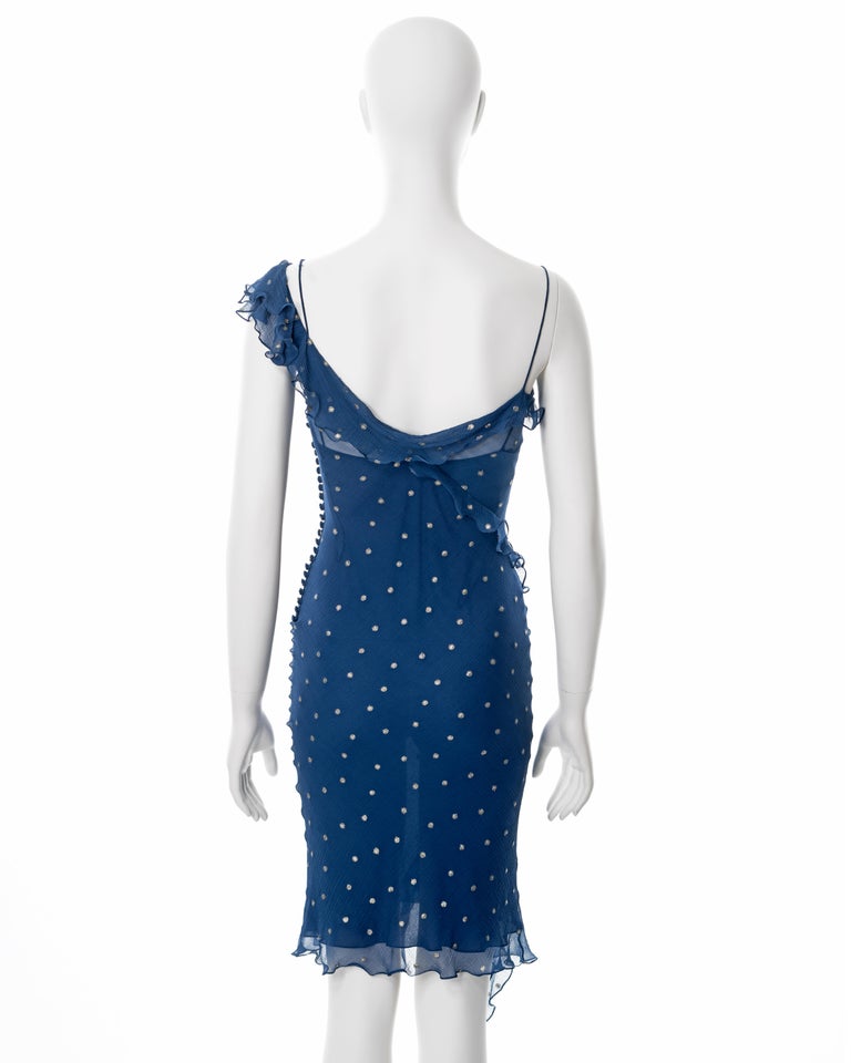Christian Dior By John Galliano Blue And Gold Bias Cut Silk Dress Fw christian-dior-by-john-galliano-blue-and-gold-bias-cut-silk-dress-fw