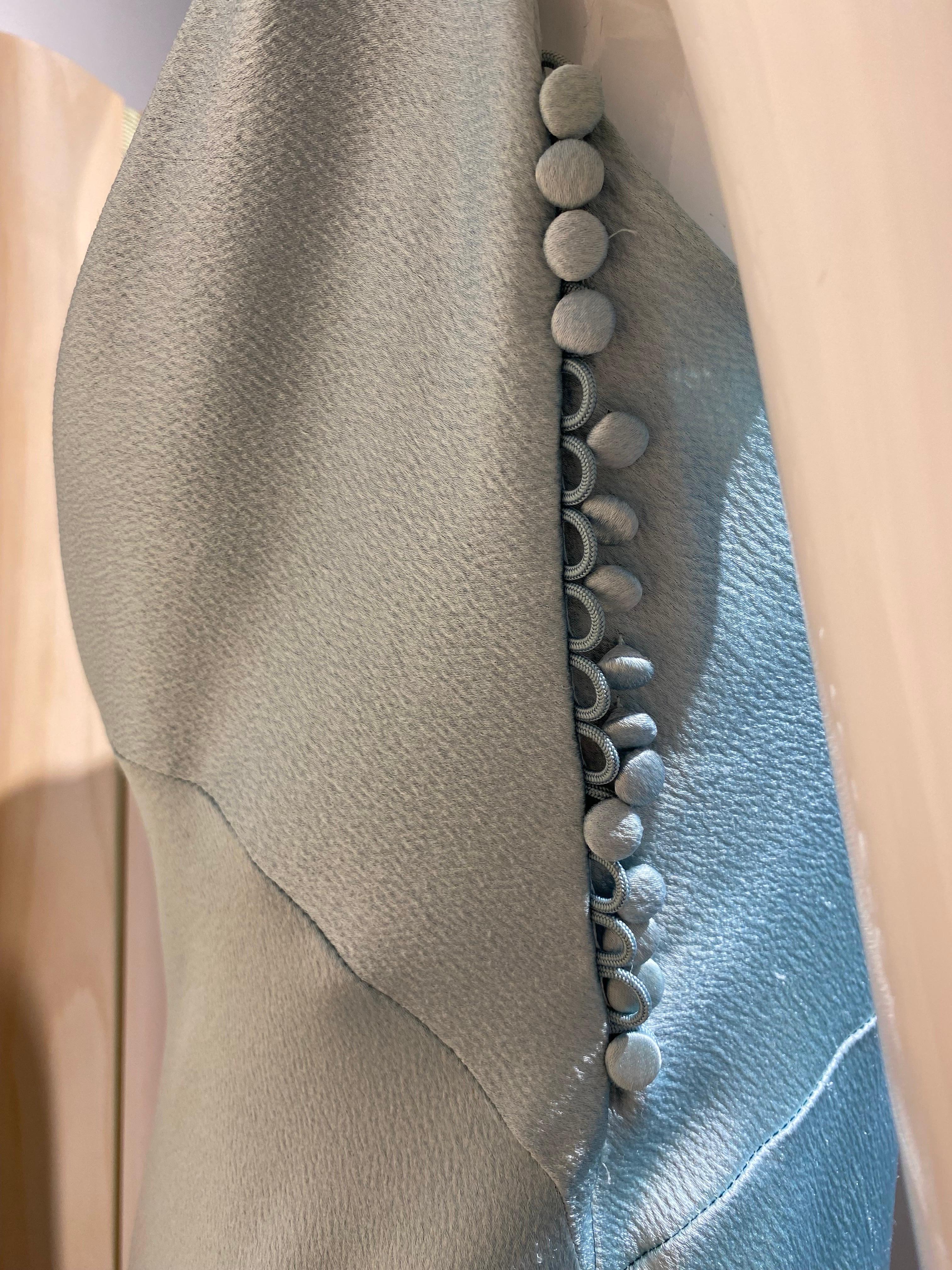 Christian Dior By John Galliano Blaues schräg geschnittenes Seidenkleid im Angebot 1