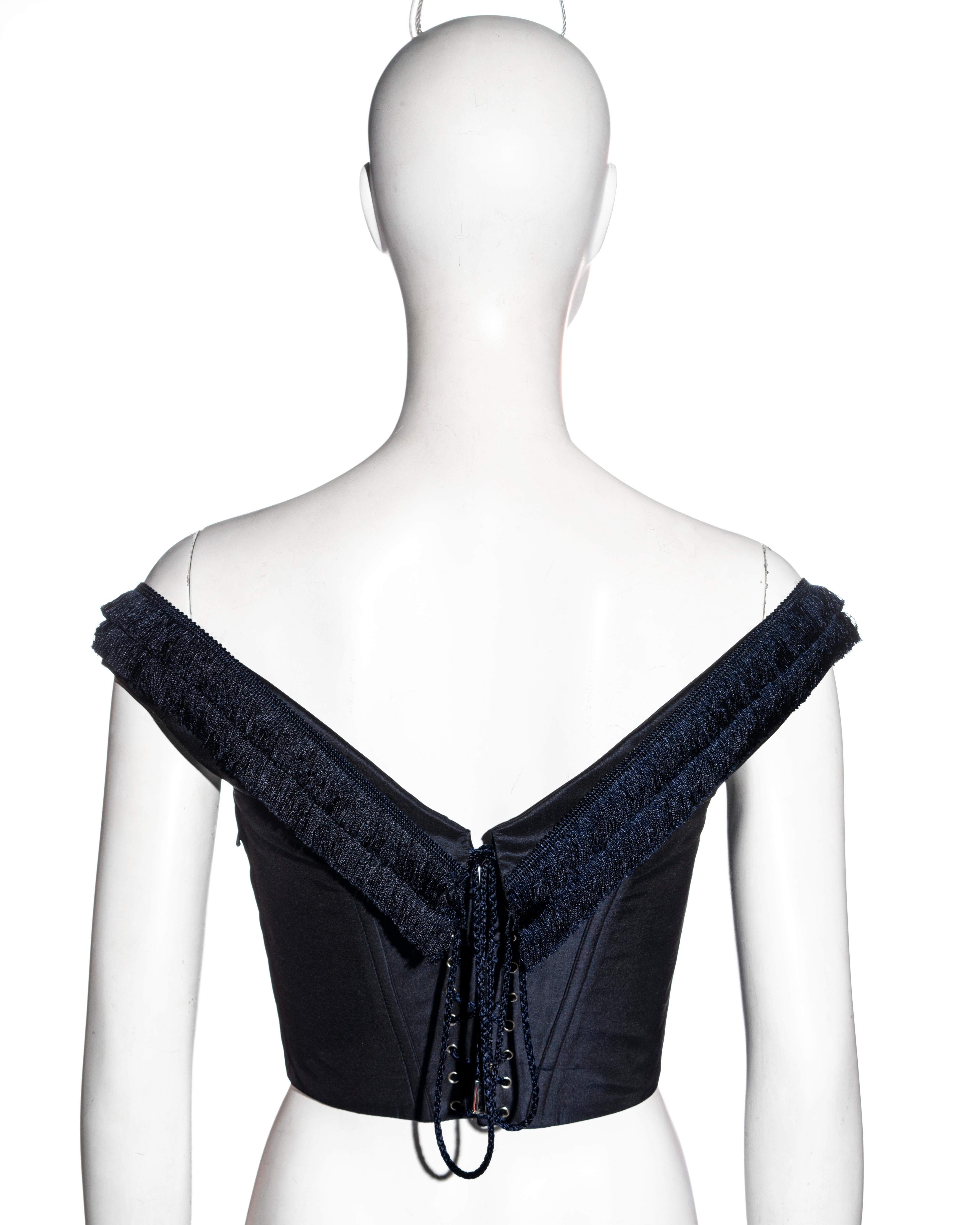 Christian Dior by John Galliano blue silk corset, fw 2001 For Sale 2