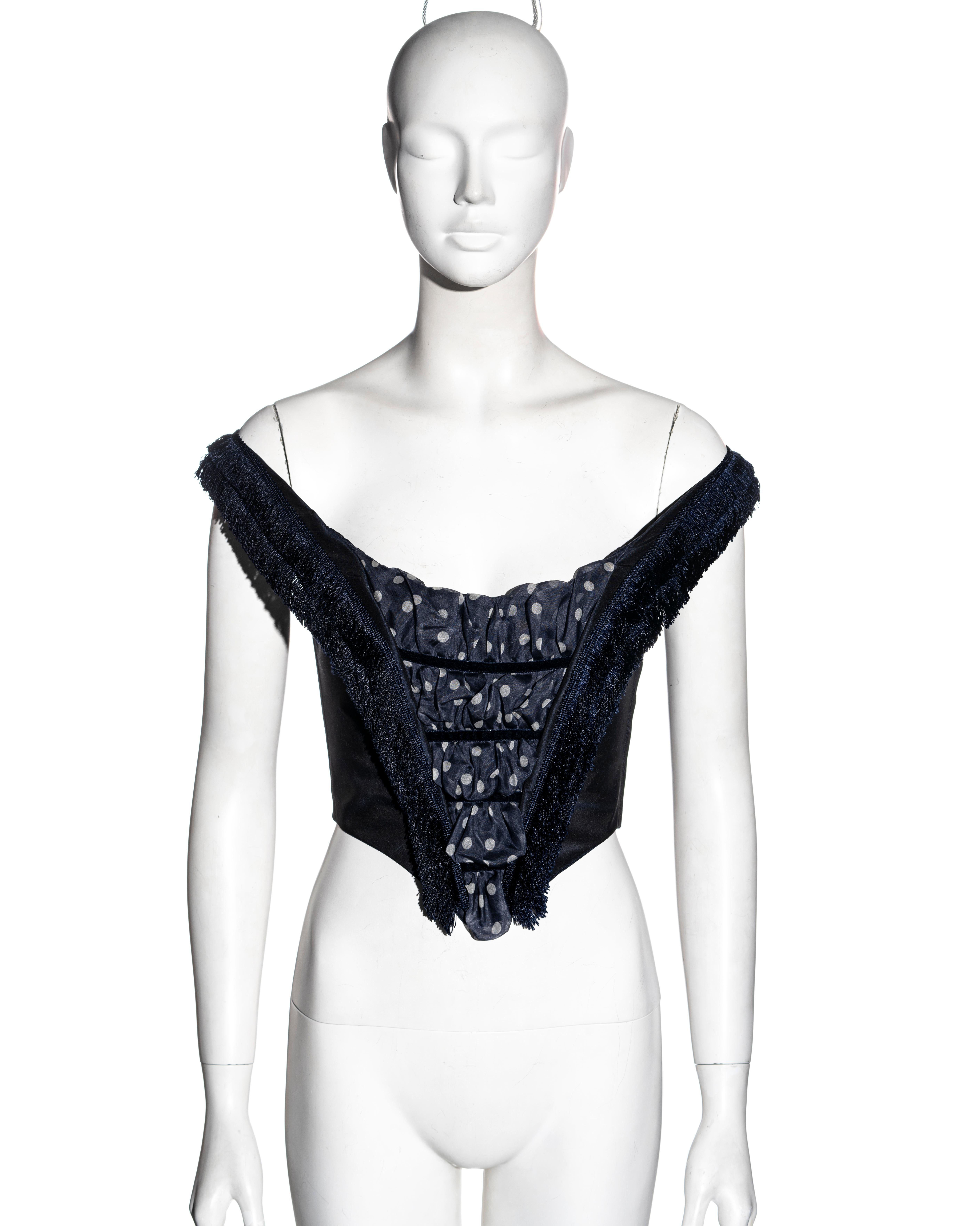 corset en soie bleue Christian Dior par John Galliano, A/H 2001 Excellent état - En vente à London, GB