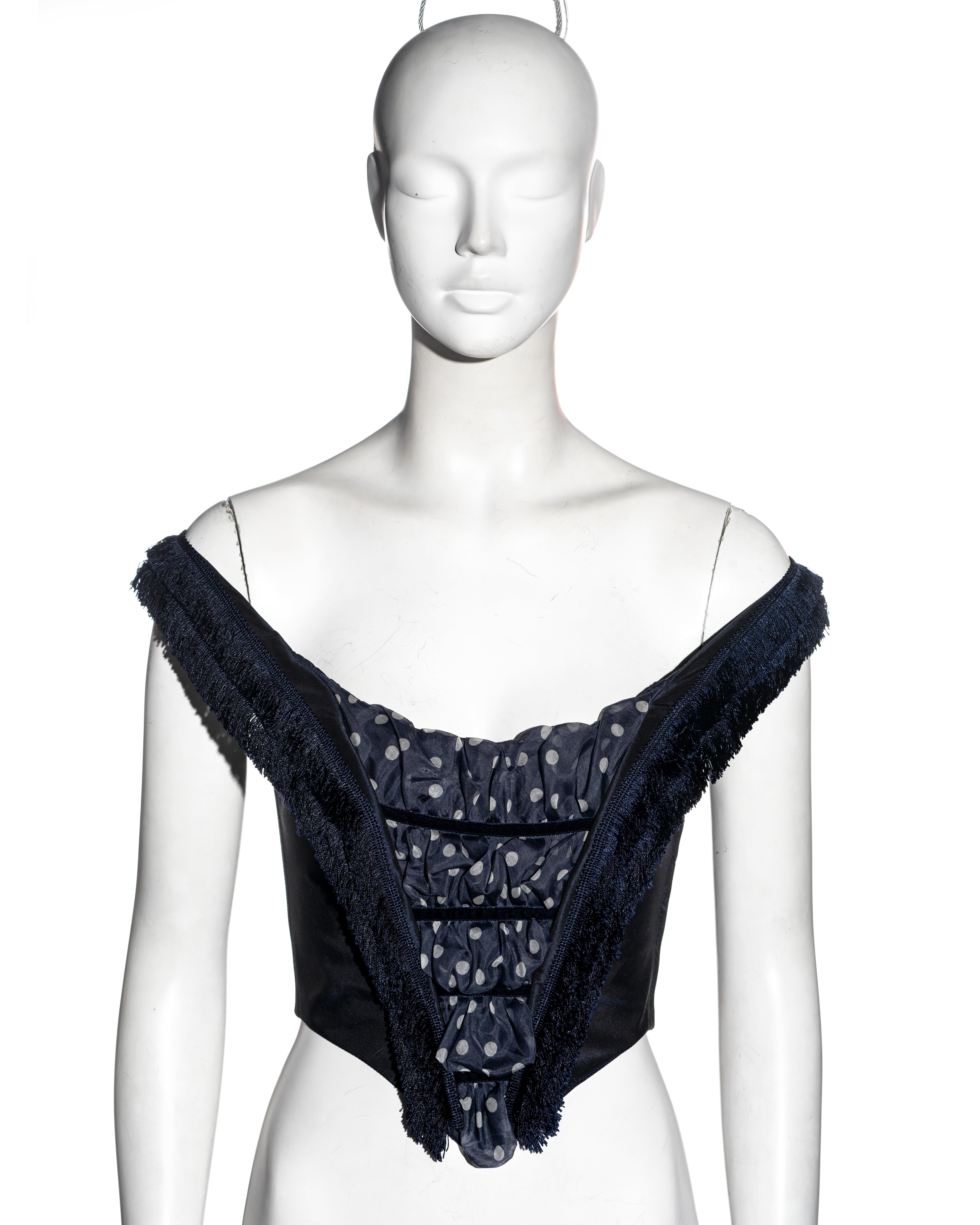 corset en soie bleue Christian Dior par John Galliano, A/H 2001 Pour femmes en vente