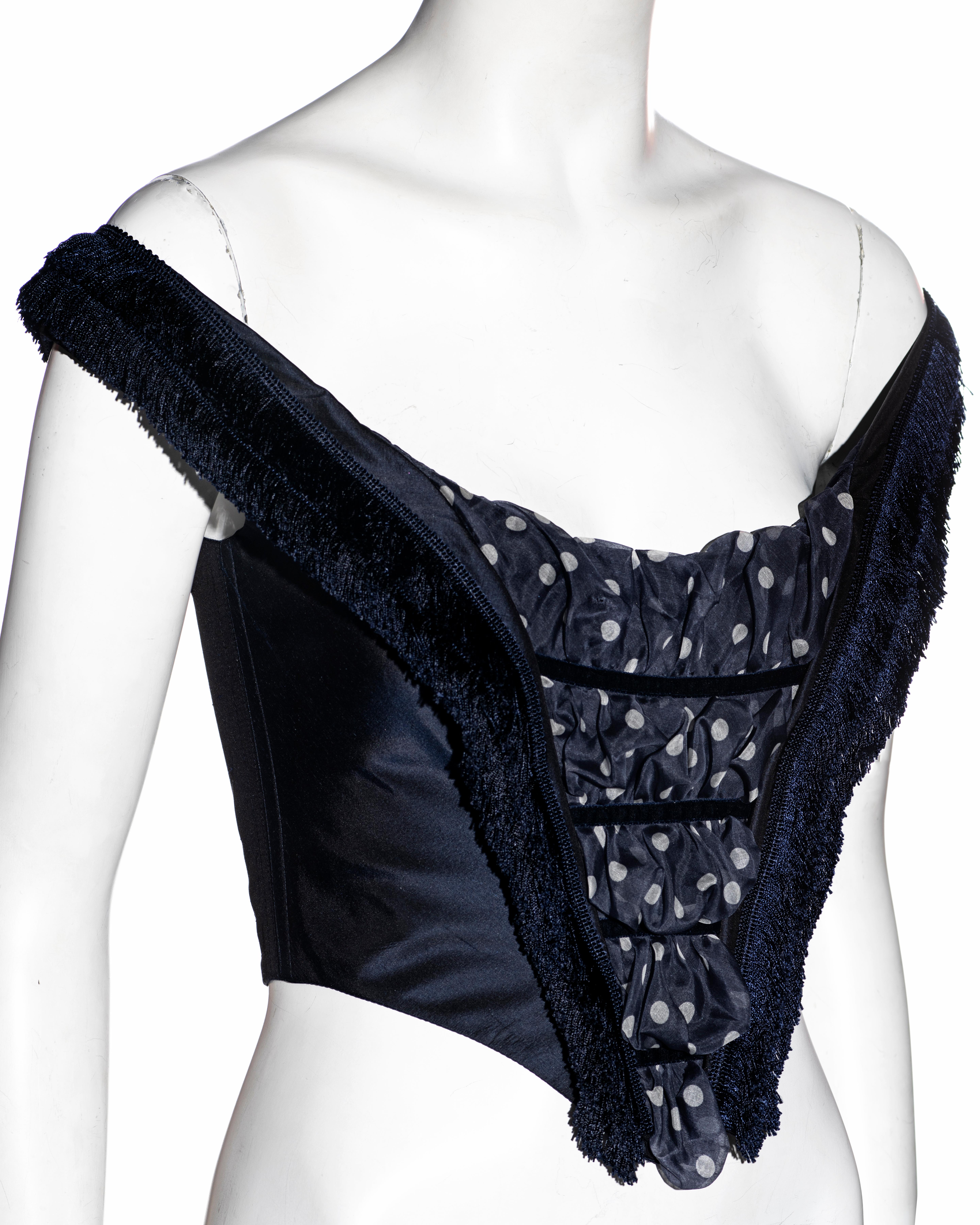 Christian Dior by John Galliano blue silk corset, fw 2001 In Excellent Condition For Sale In London, GB