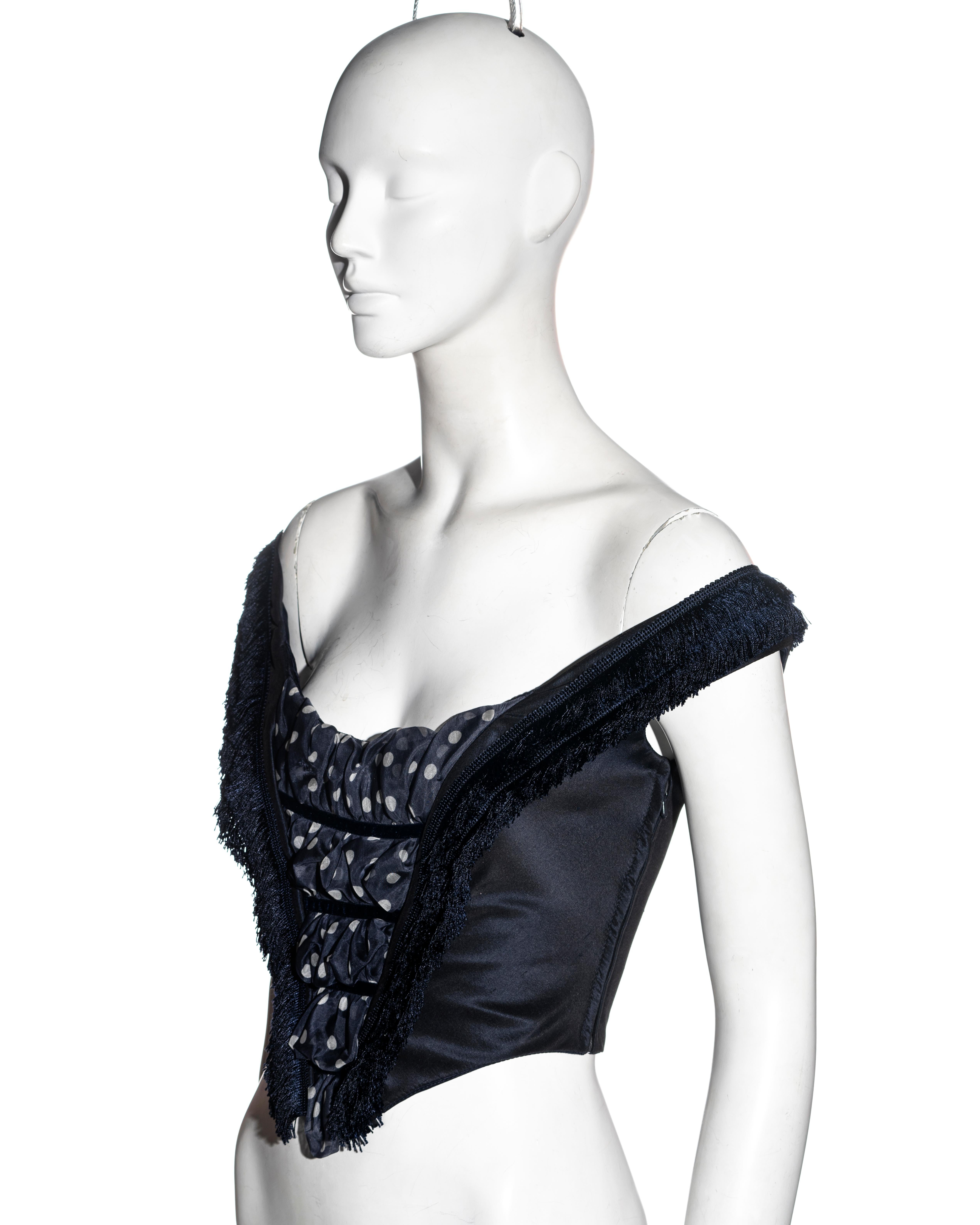 Women's Christian Dior by John Galliano blue silk corset, fw 2001 For Sale