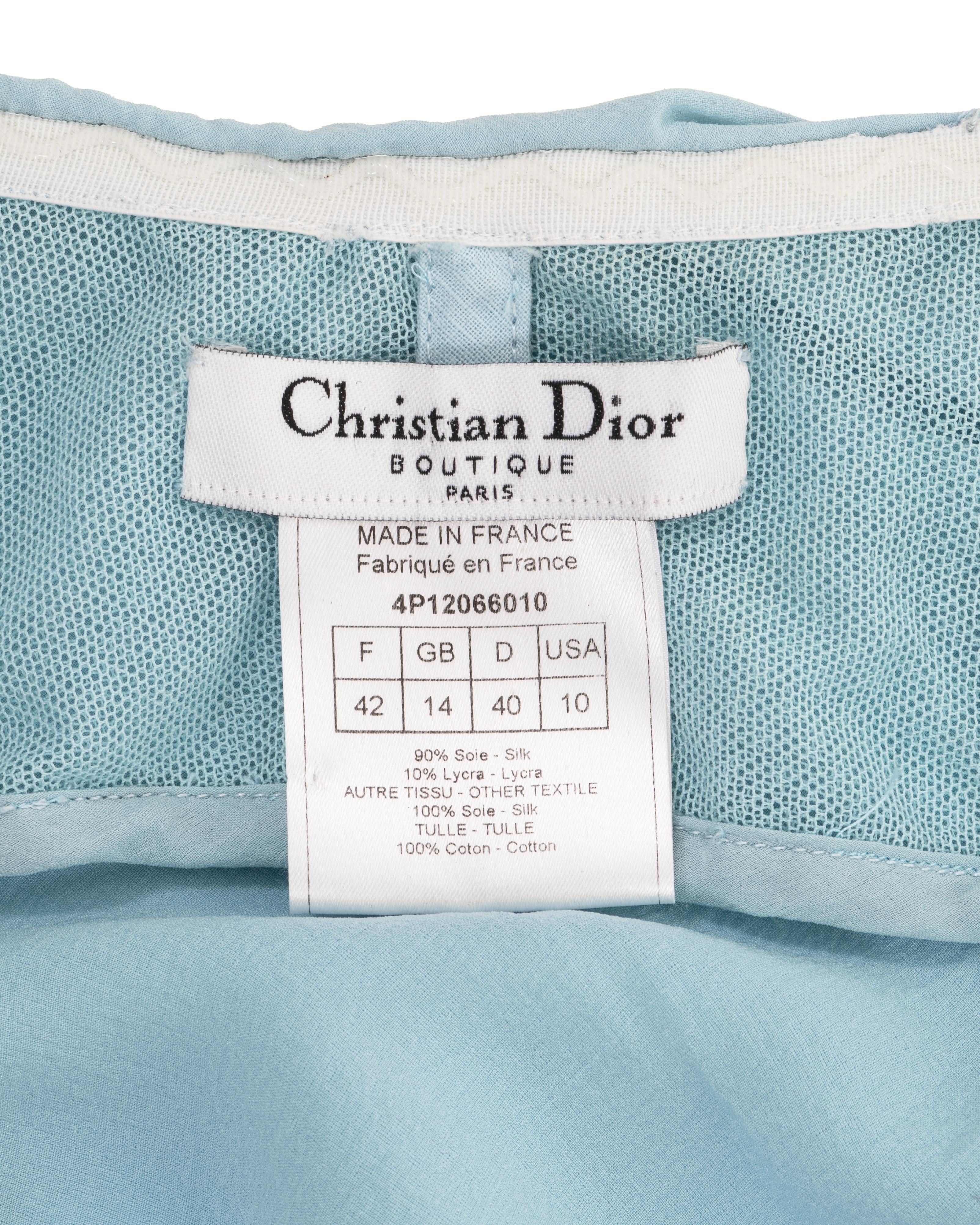 Christian Dior by John Galliano blue silk halter neck evening dress, ss 2004 11