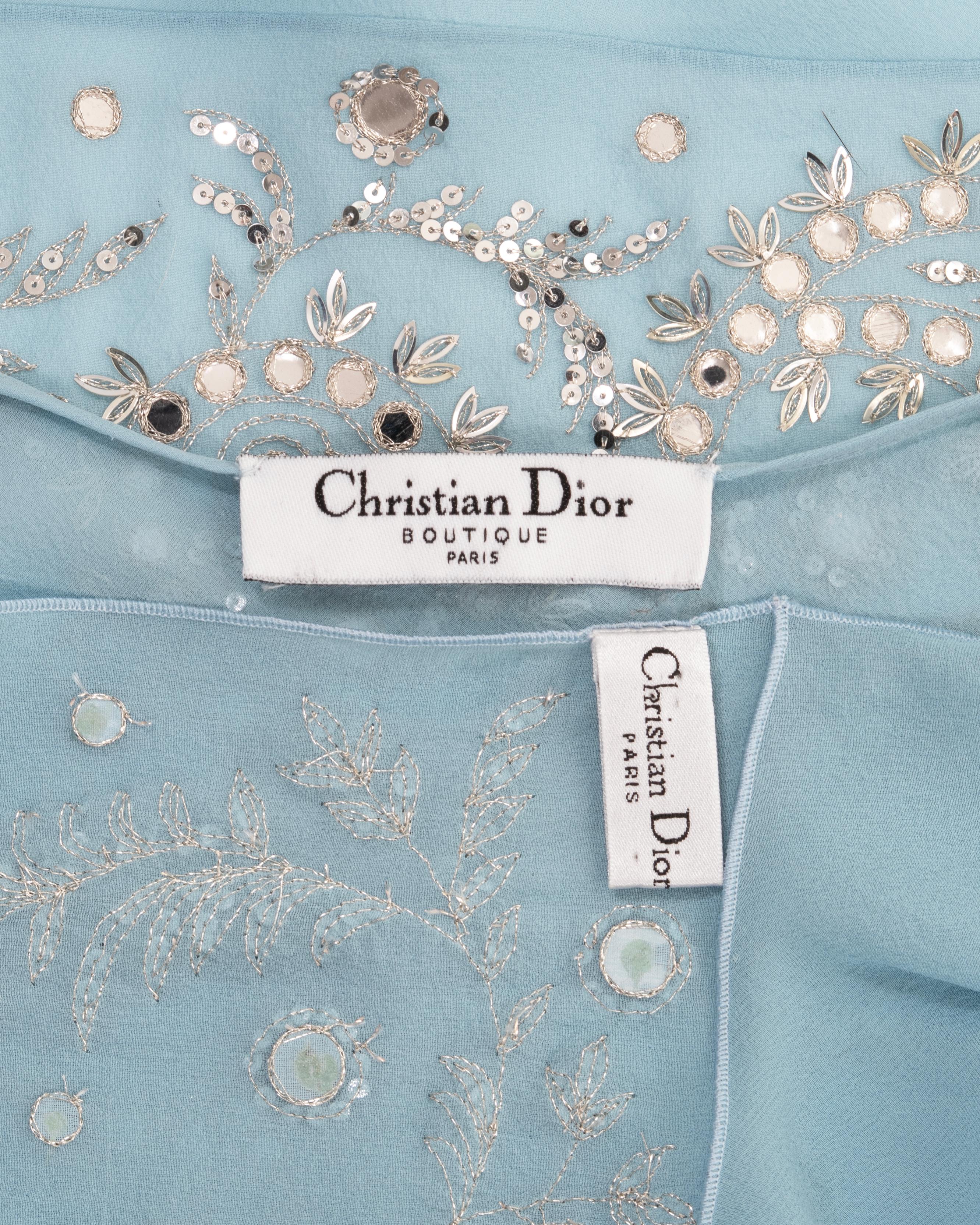Christian Dior by John Galliano blue silk halter neck evening dress, ss 2004 12