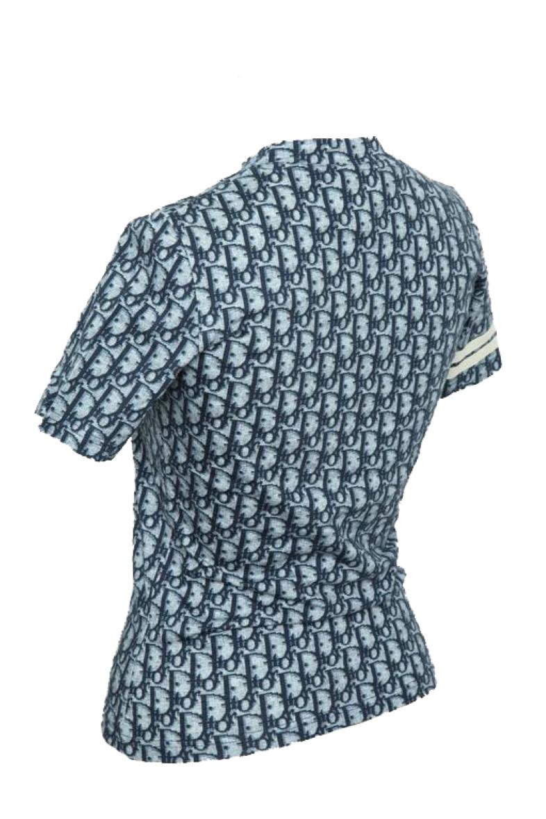 Christian Dior By John Galliano Blaues T-Shirt mit Trotter-Logo Damen im Angebot
