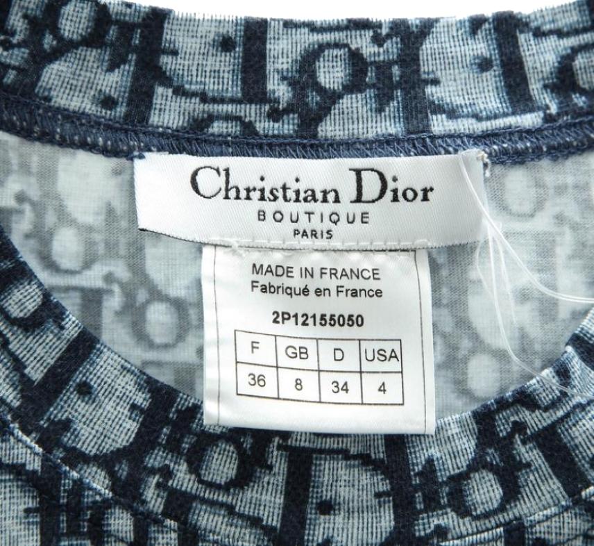 Christian Dior By John Galliano Camiseta Logo Trotter Azul en venta 2