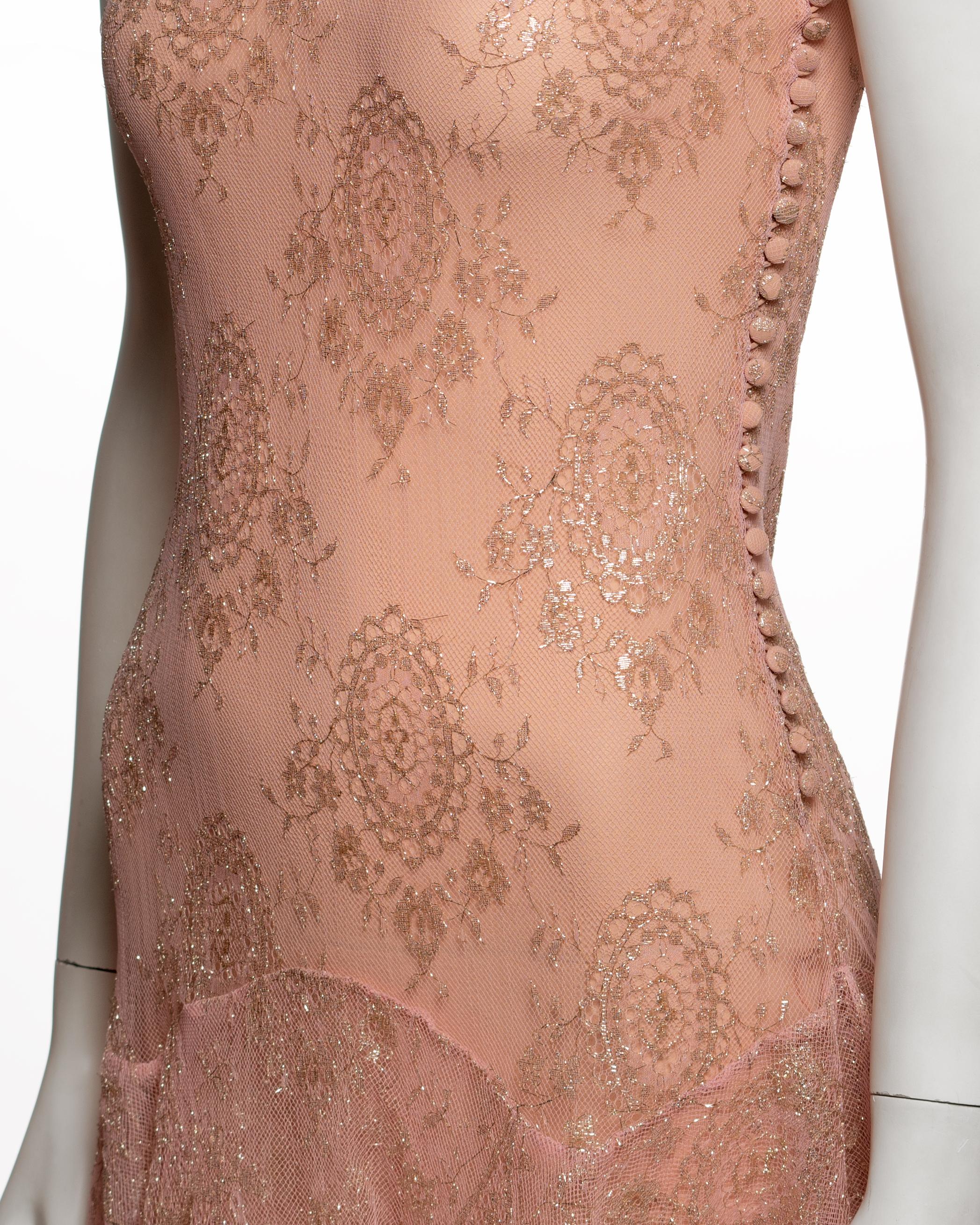 Christian Dior by John Galliano Blush Lace Tulle Evening Dress, FW 2002 For Sale 10