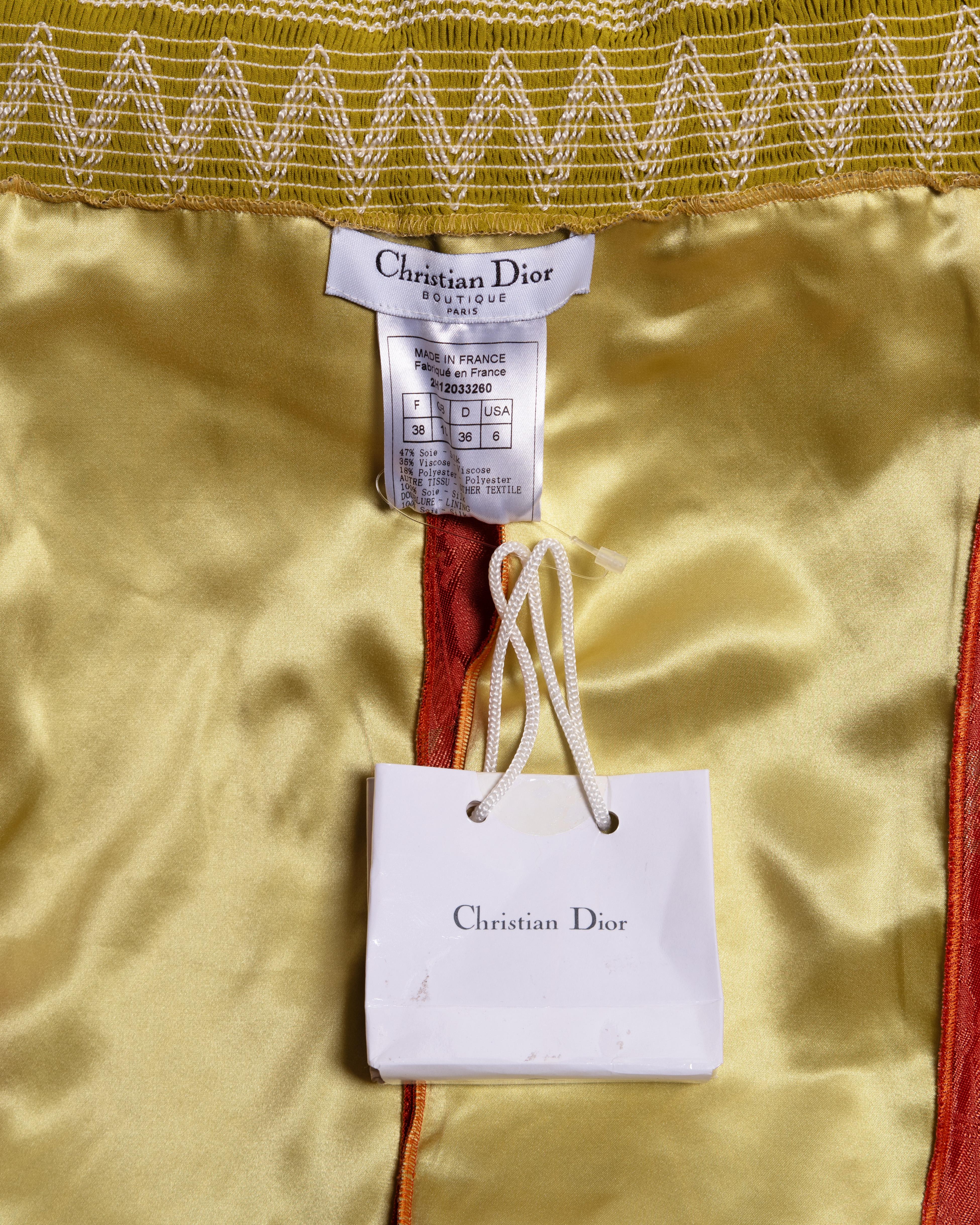 Christian Dior by John Galliano Brocade Godet Skirt with Smocked Waist, FW 2002 im Angebot 6
