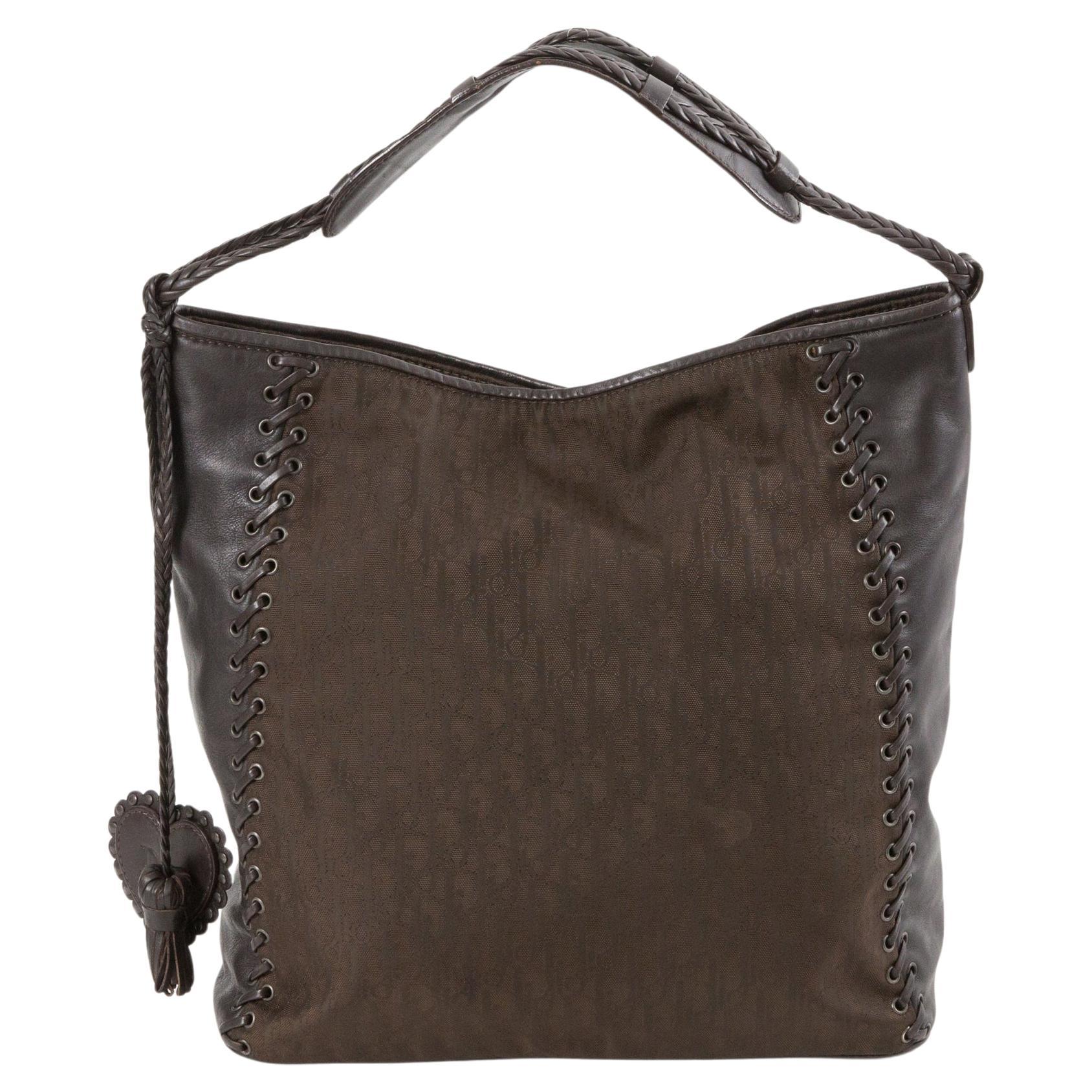 Christian Dior by John Galliano Brown Heart Charm Ethnic Tote Bag For Sale