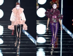 Christian Dior by John Galliano brown leather lace up pants, fw 2003