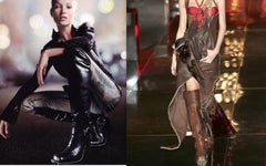 Christian Dior by John Galliano Brown Leather Thigh High Cowboy Boots SZ37 MINT