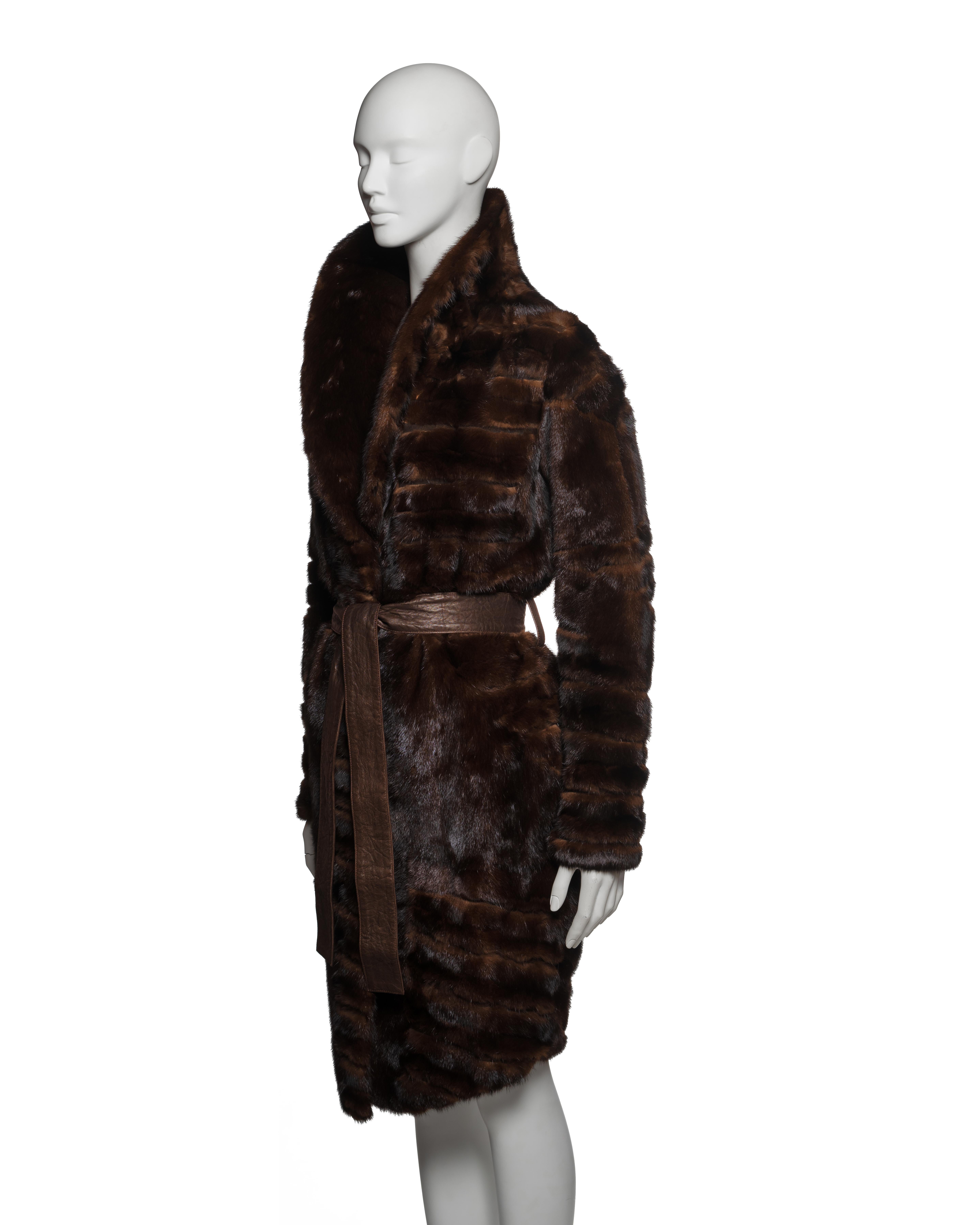 Christian Dior by John Galliano Brown Sheared Mink Coat, FW 2006 For Sale 5