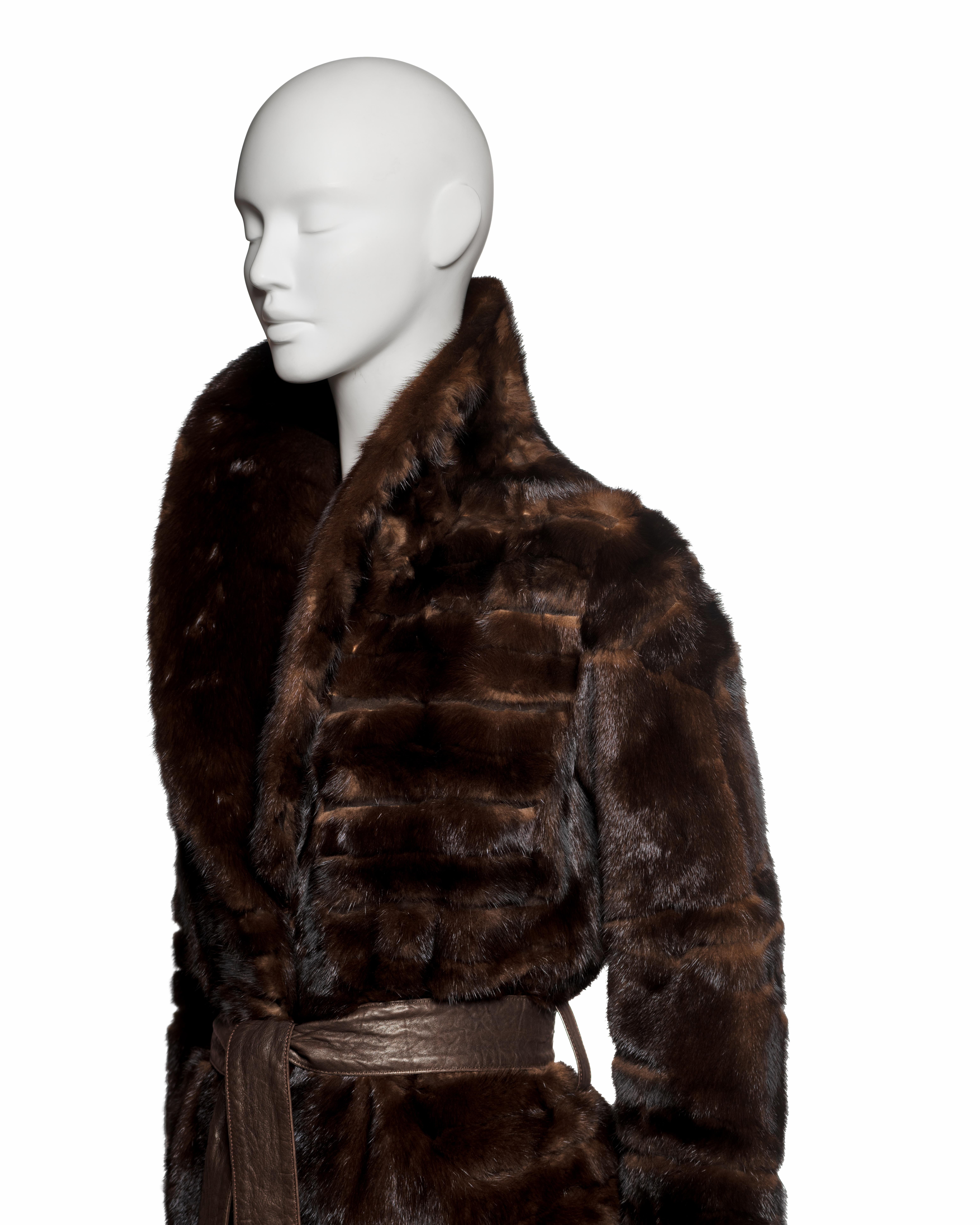 Christian Dior by John Galliano Brown Sheared Mink Coat, FW 2006 For Sale 6