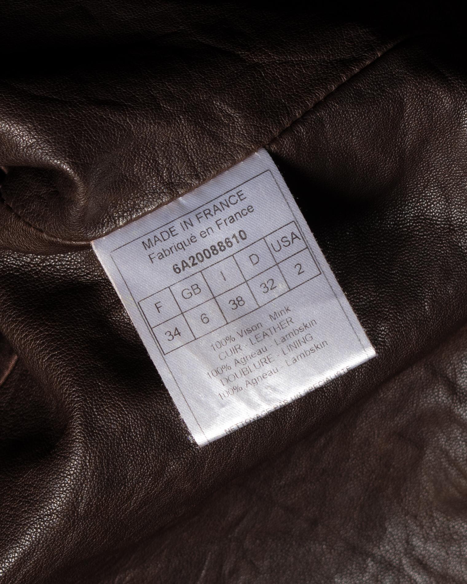 Christian Dior by John Galliano Brown Sheared Mink Coat, FW 2006 For Sale 8
