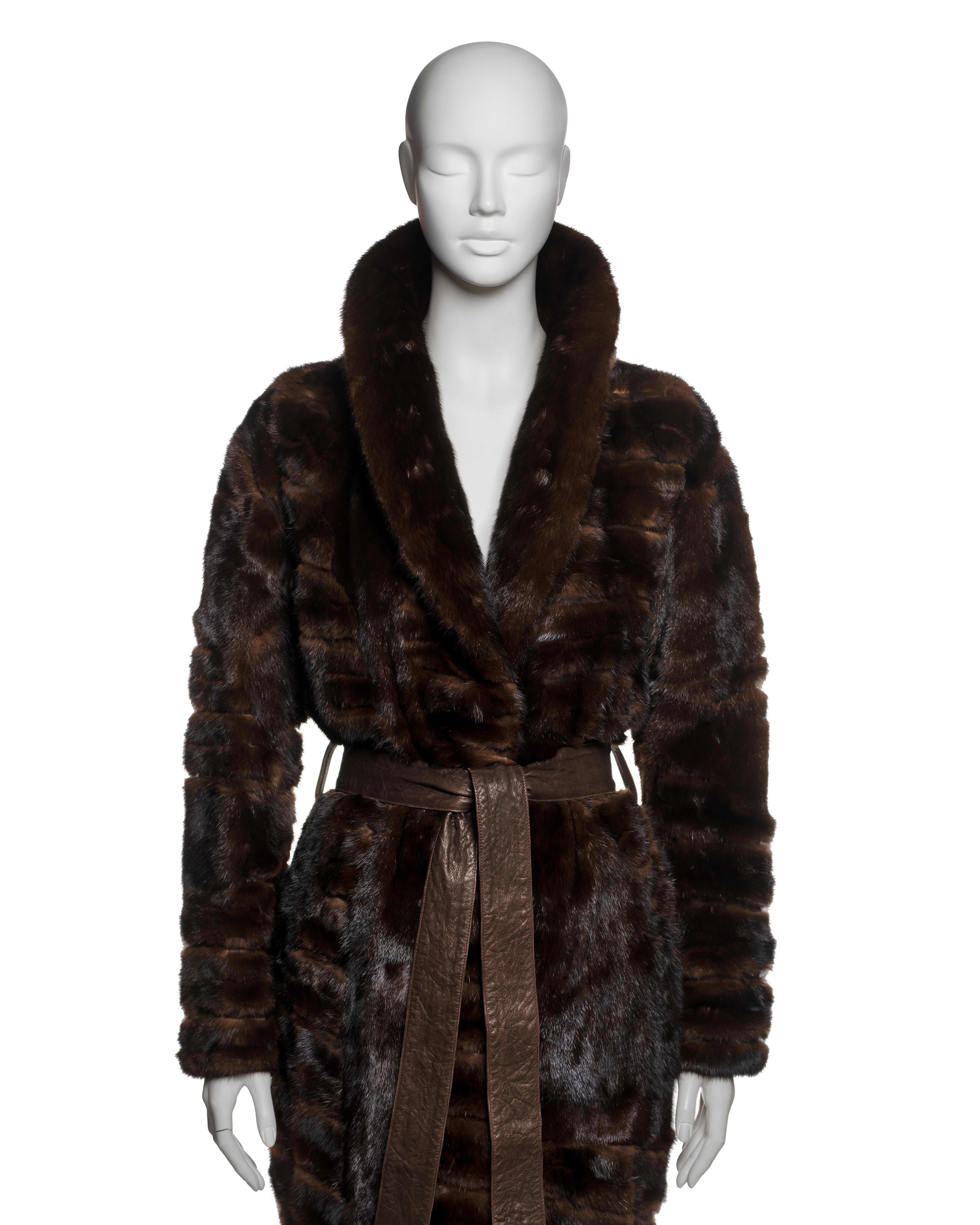 Black Christian Dior by John Galliano Brown Sheared Mink Coat, FW 2006 For Sale