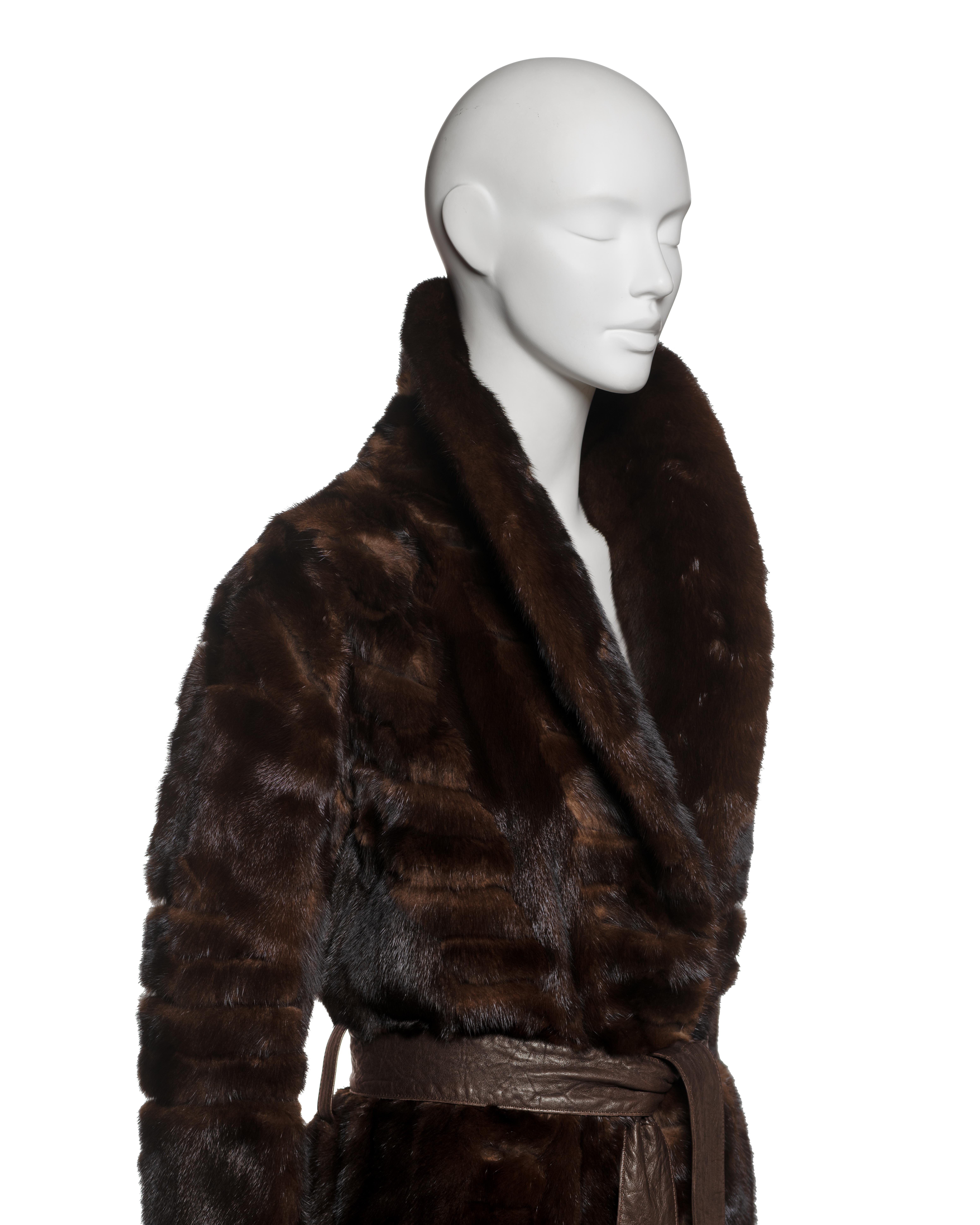 Women's Christian Dior by John Galliano Brown Sheared Mink Coat, FW 2006 For Sale