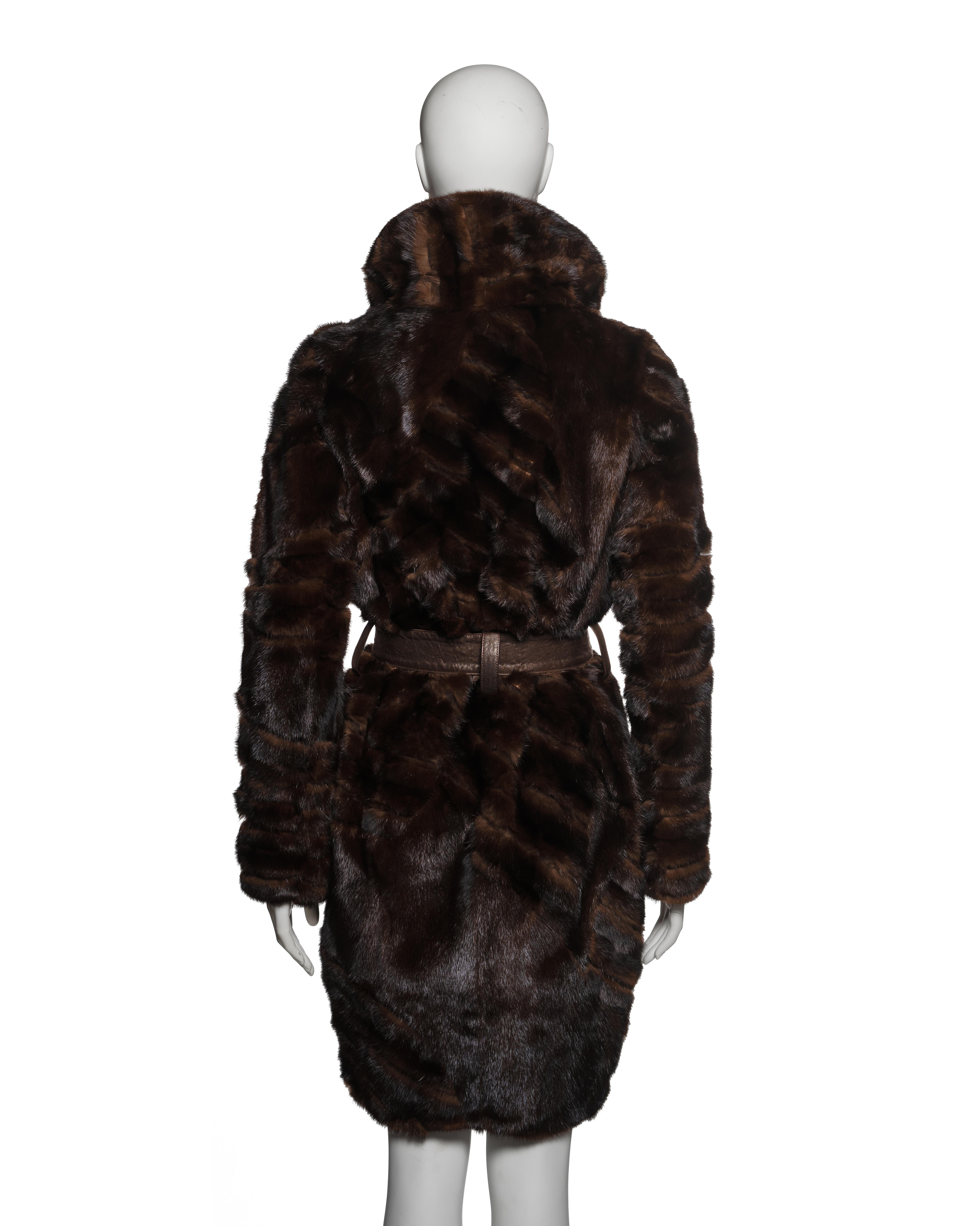 Christian Dior by John Galliano Brown Sheared Mink Coat, FW 2006 For Sale 2
