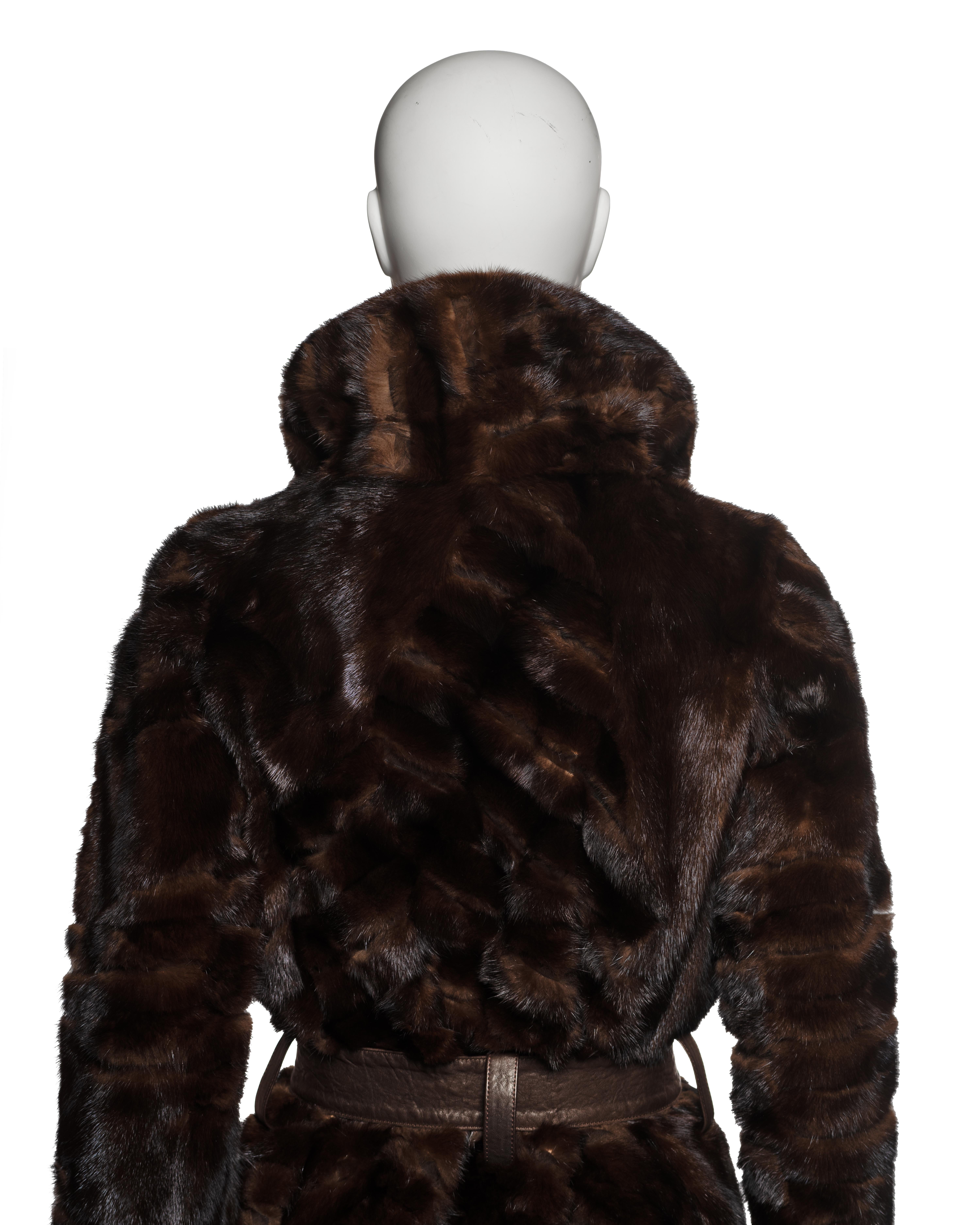 Christian Dior by John Galliano Brown Sheared Mink Coat, FW 2006 For Sale 3
