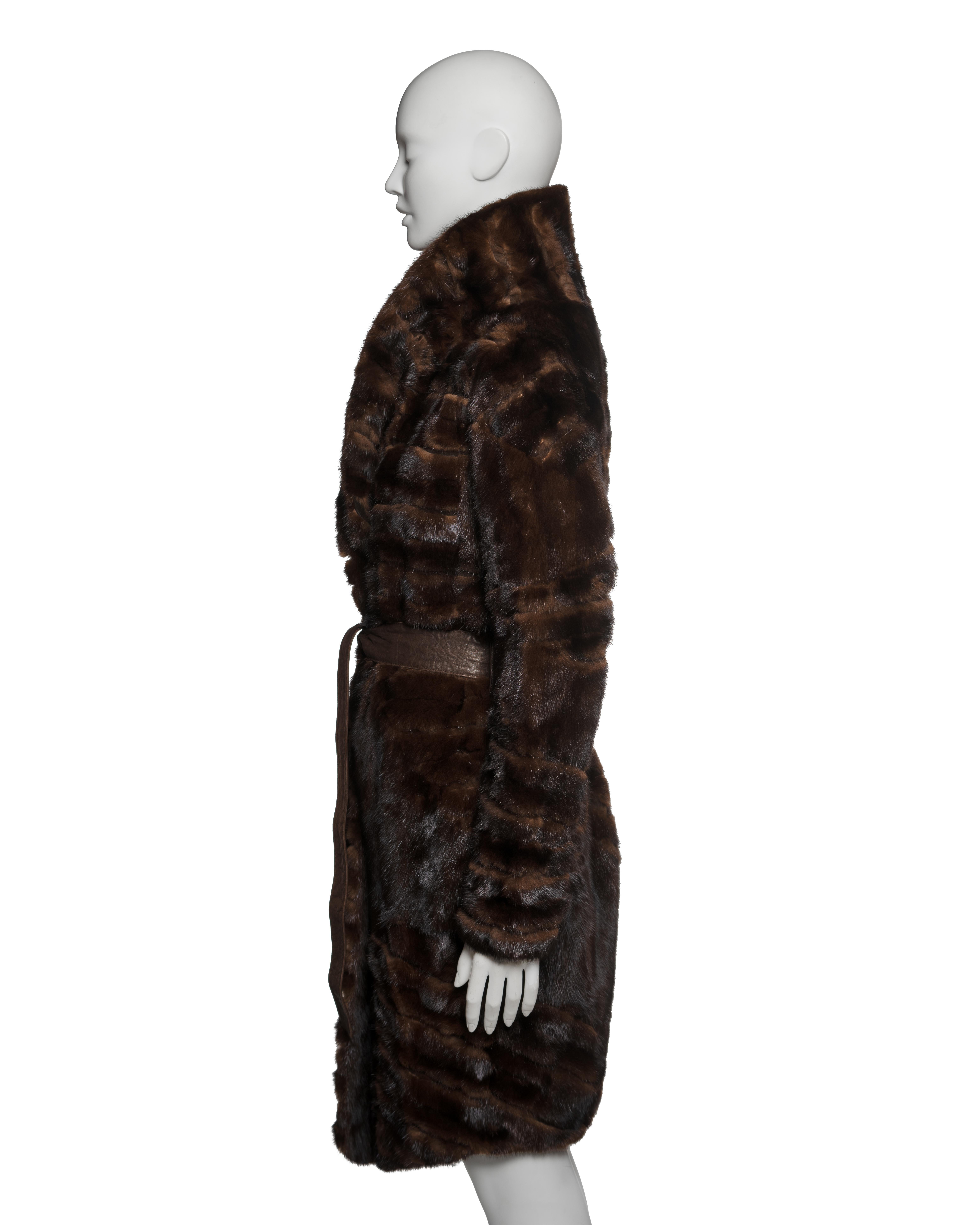Christian Dior by John Galliano Brown Sheared Mink Coat, FW 2006 For Sale 4