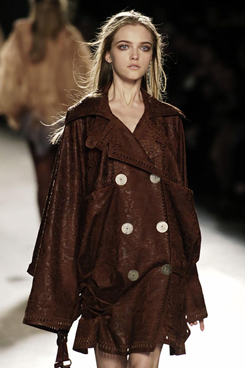 Christian Dior by John Galliano brown tooled leather pant suit, ss 2006 ...