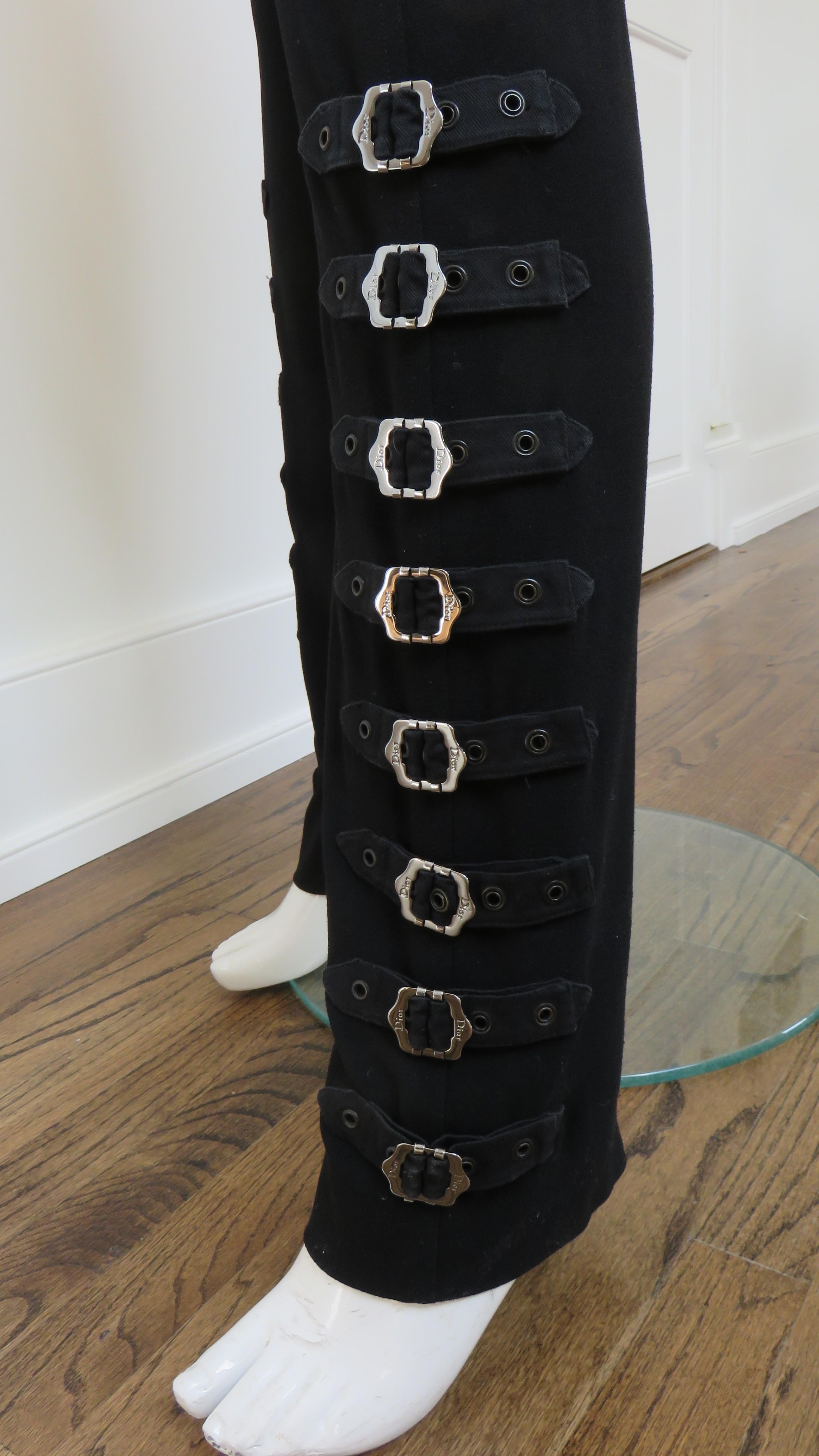 Christian Dior by John Galliano Buckle Leg Pants For Sale 2