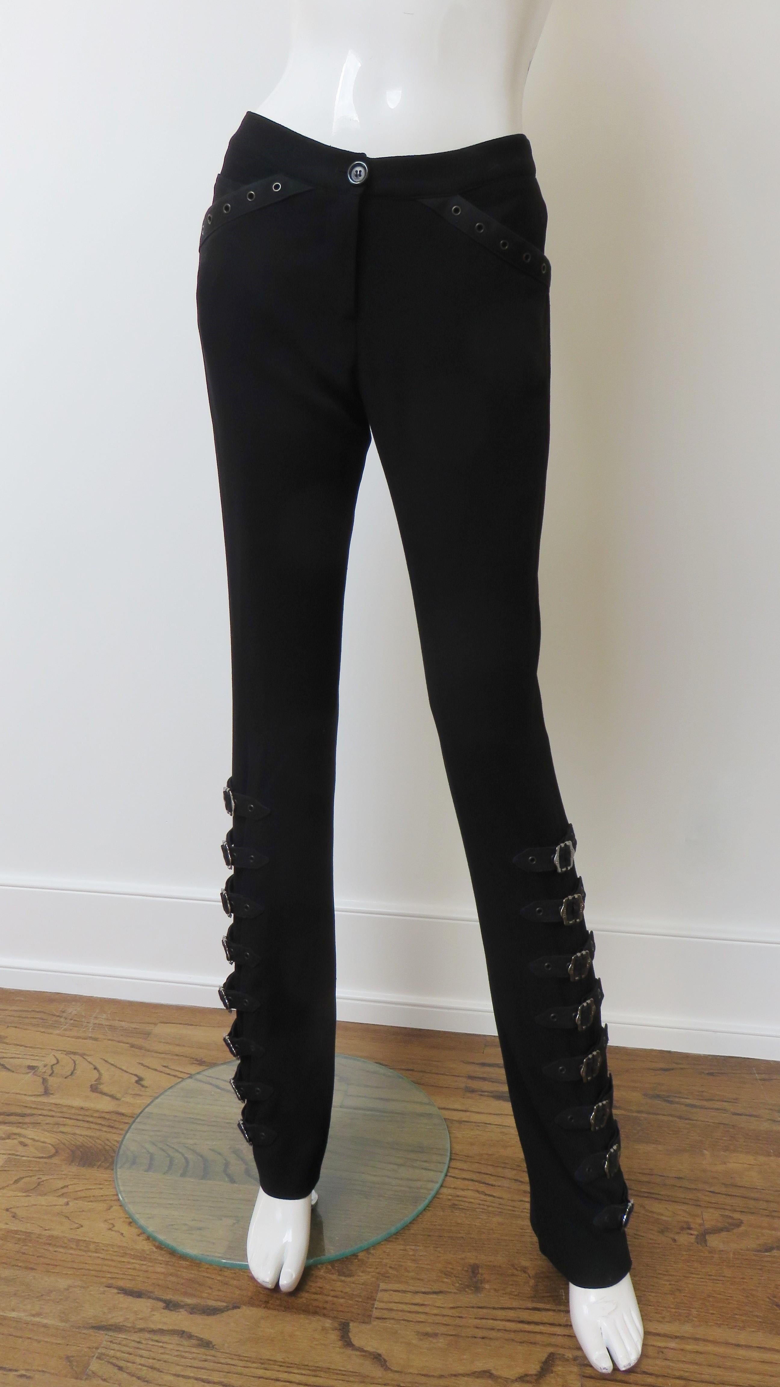 Christian Dior by John Galliano Buckle Leg Pants For Sale 5