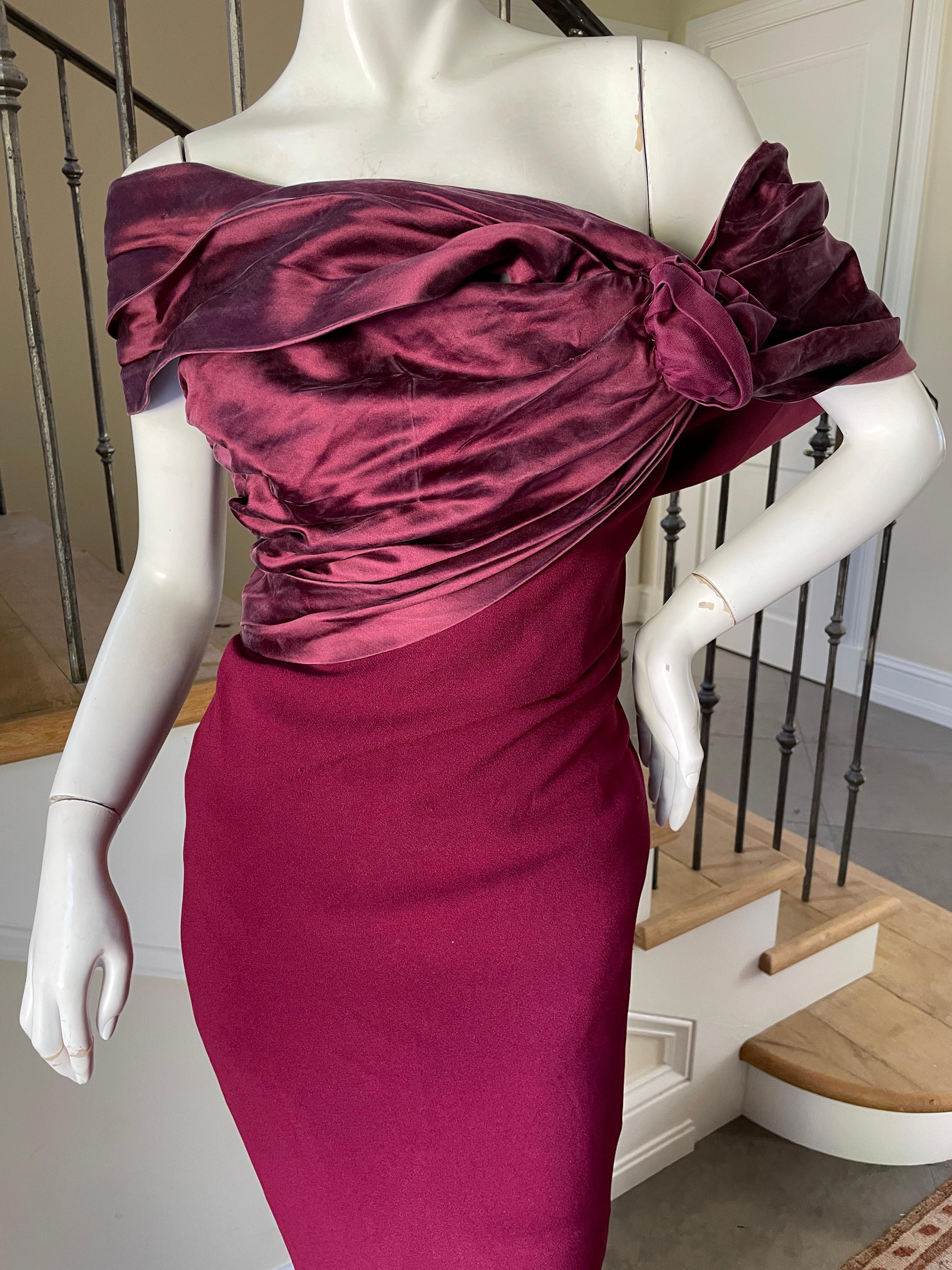 Christian Dior by John Galliano Burgundy Red Draped Evening Dress For Sale 1
