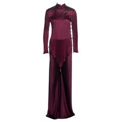 Christian Dior by John Galliano Burgundy silk pleated pant suit, ss 1999