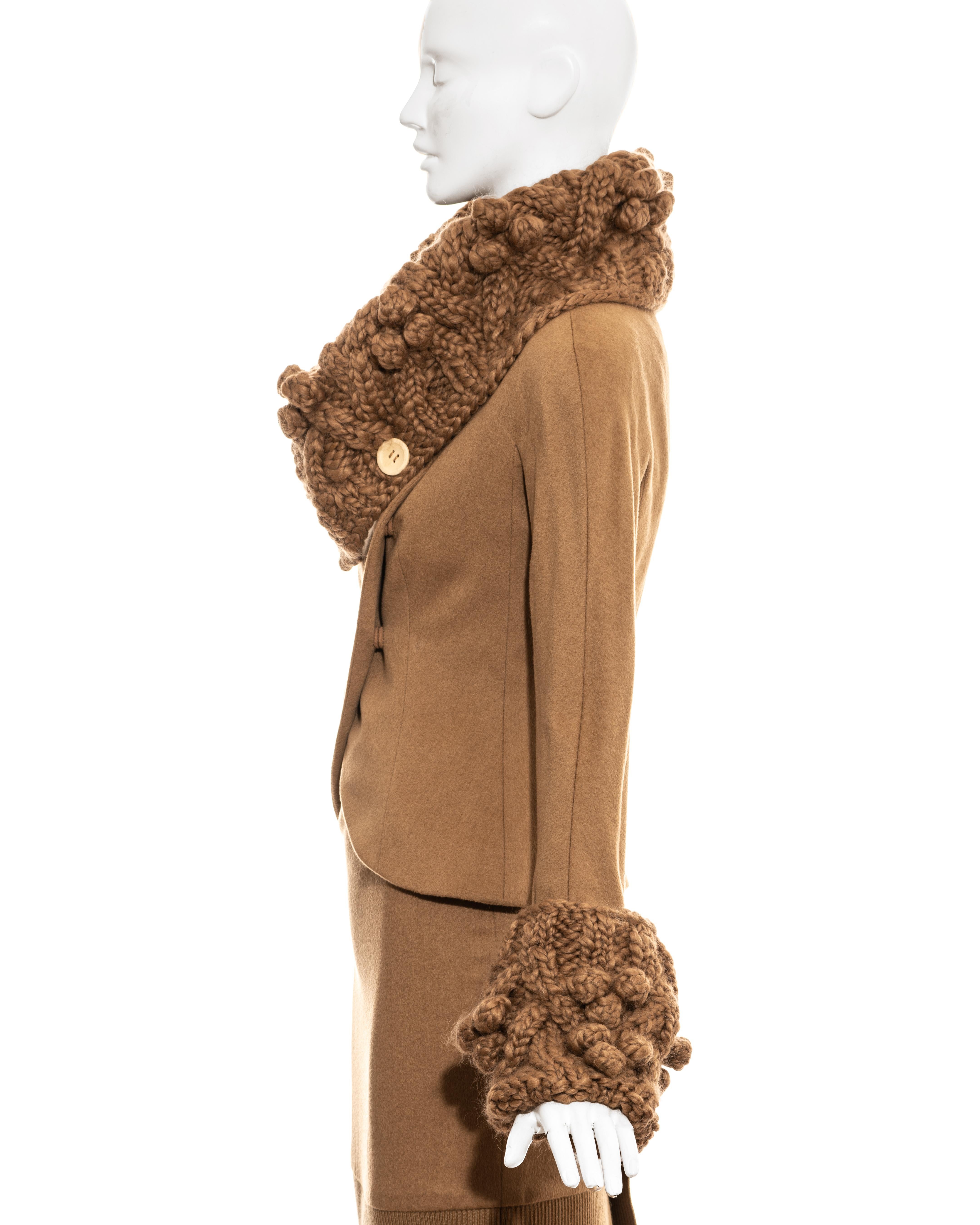 Women's Christian Dior by John Galliano camel wool skirt suit, fw 1999 For Sale